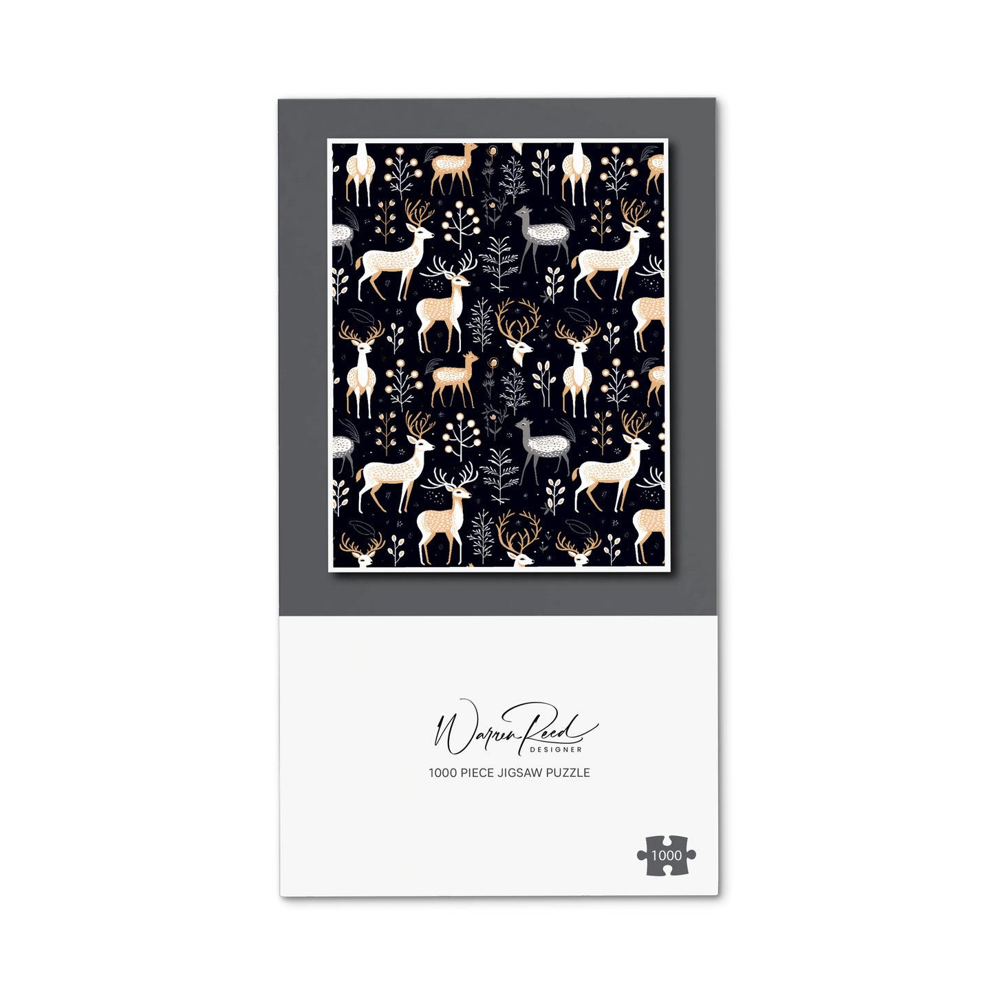 Reindeer, Whimsical, Illustration Pattern Jigsaw Puzzle