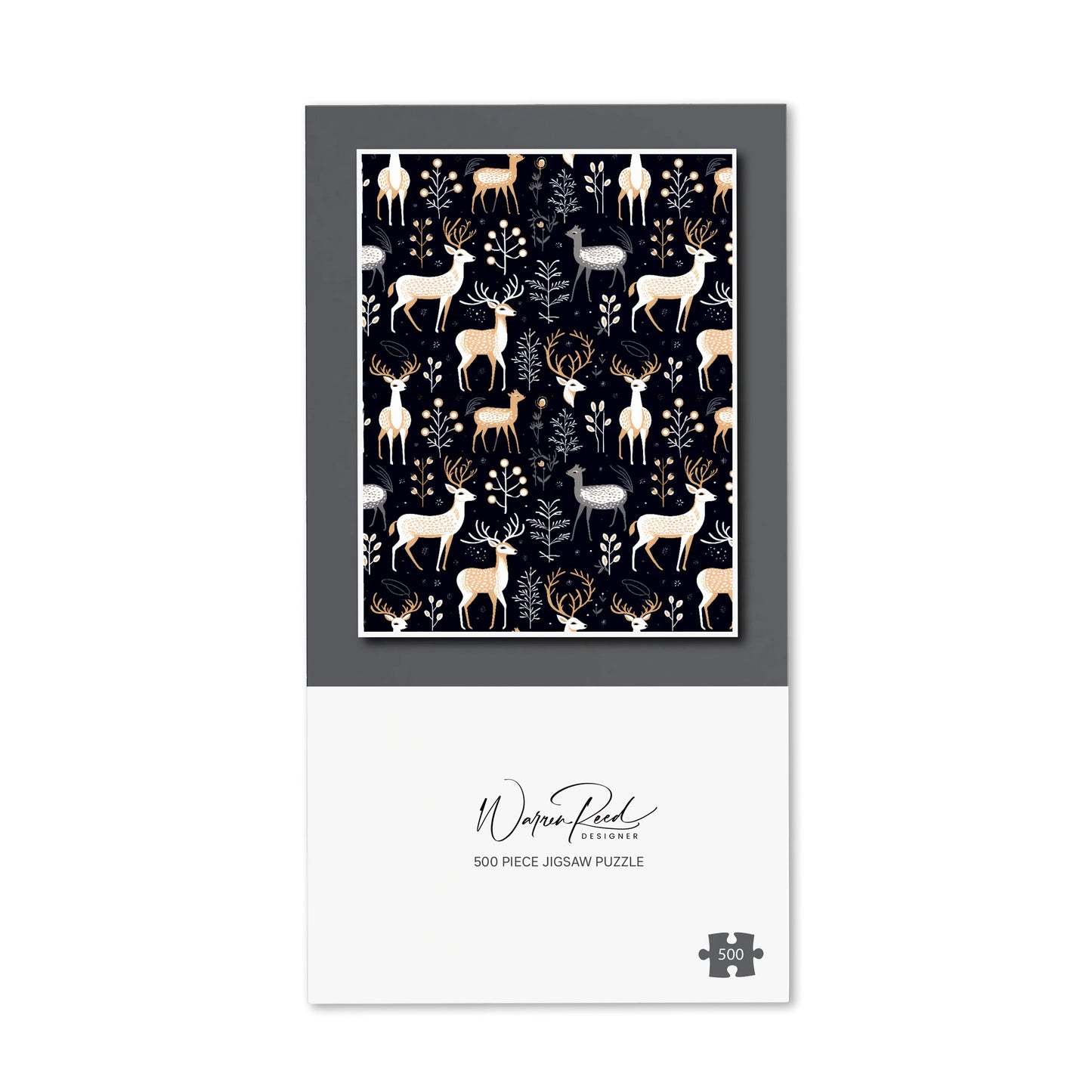 Reindeer, Whimsical, Illustration Pattern Jigsaw Puzzle