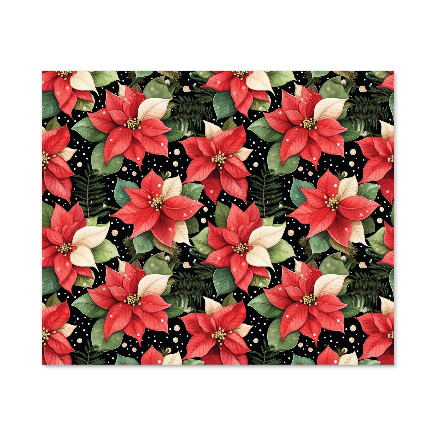Poinsettia, Watercolor Style Kitchen Splashback