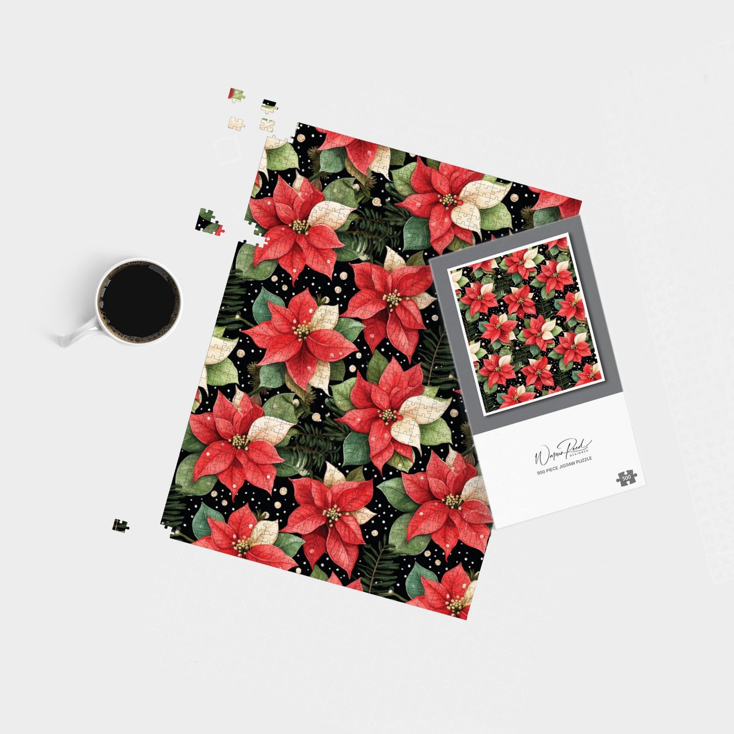 Poinsettia, Watercolor Style Jigsaw Puzzle
