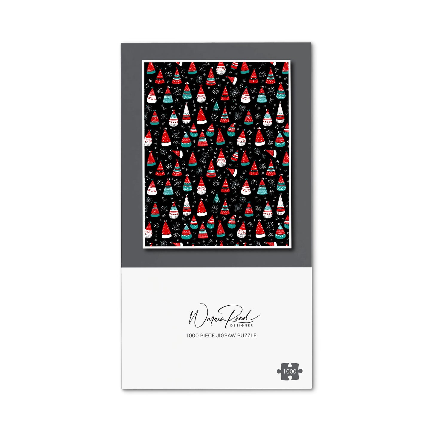 Hand Drawn Cheerful Santa Hats Jigsaw Puzzle