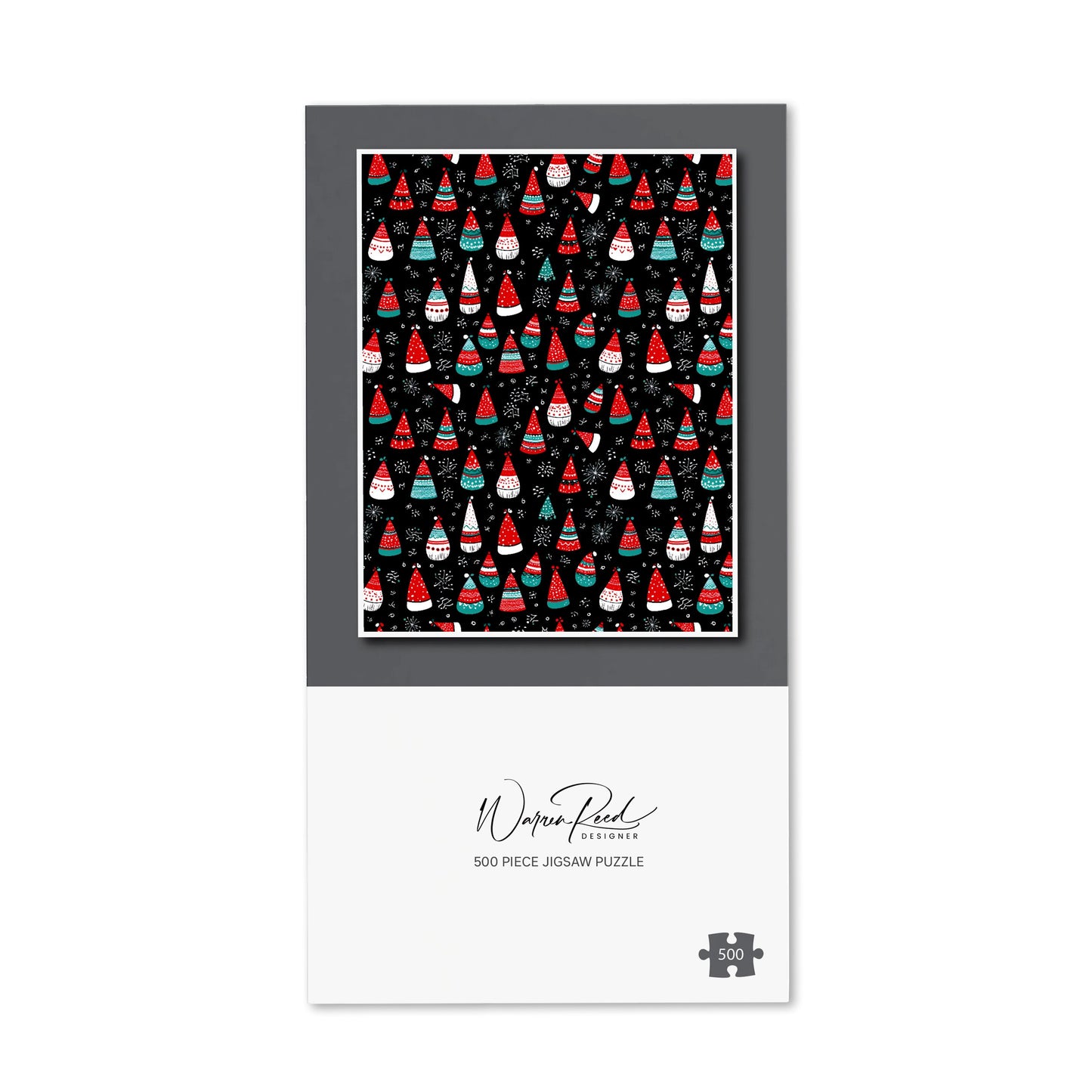 Hand Drawn Cheerful Santa Hats Jigsaw Puzzle