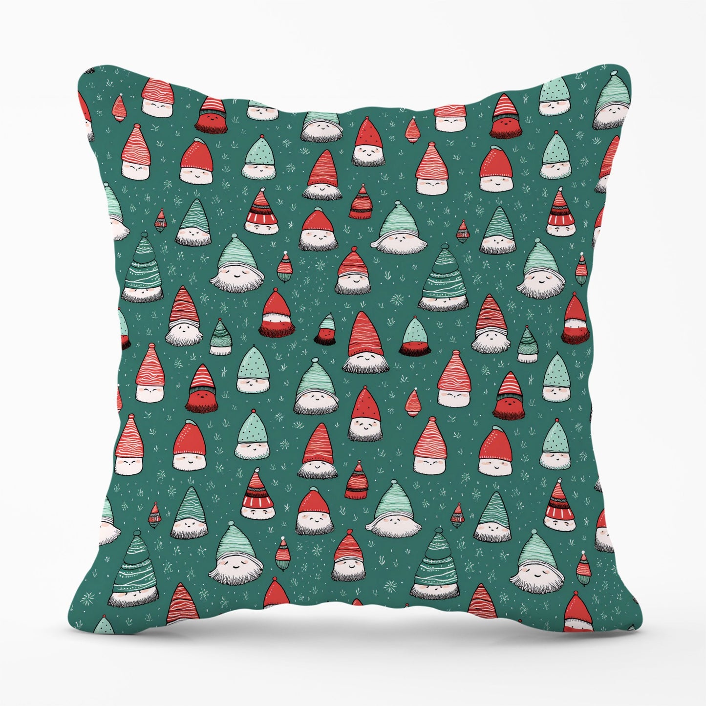 Hand Drawn Joyful Santa Hats Cushions