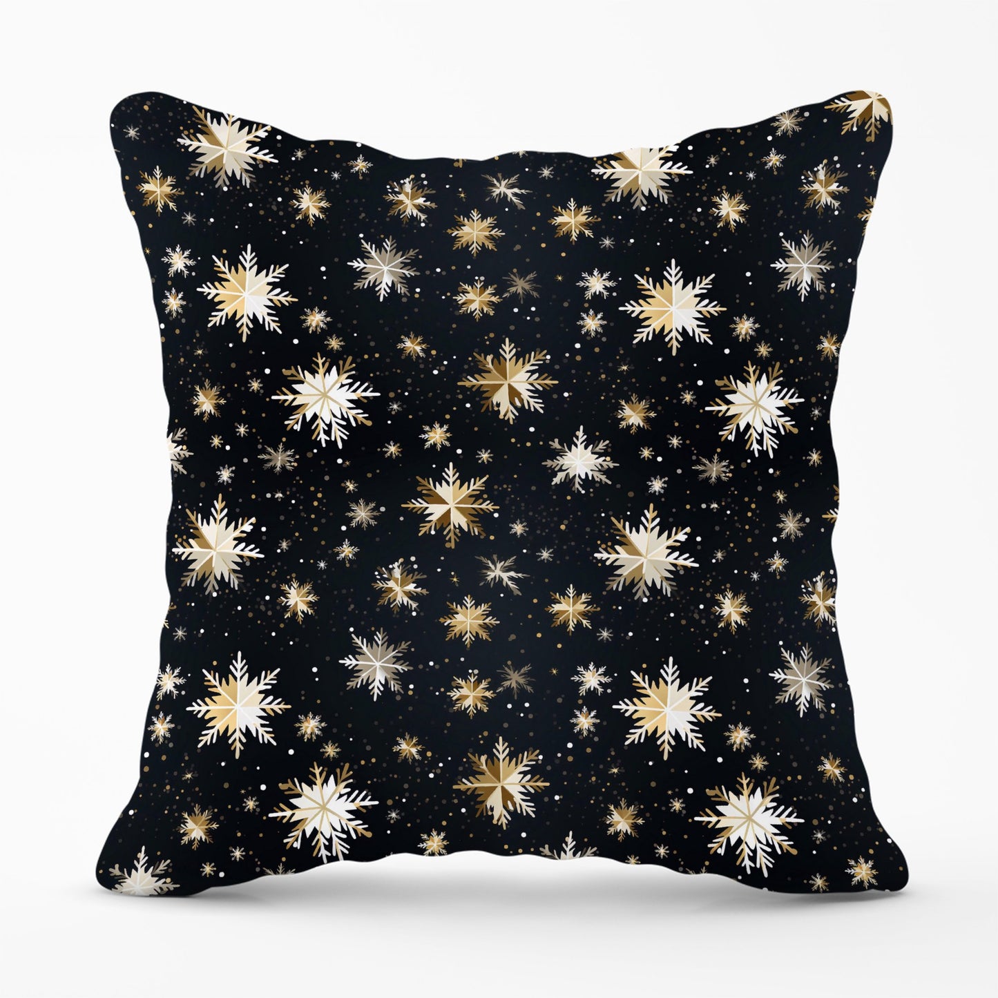 Silver Gold Snowflake Pattern Cushions