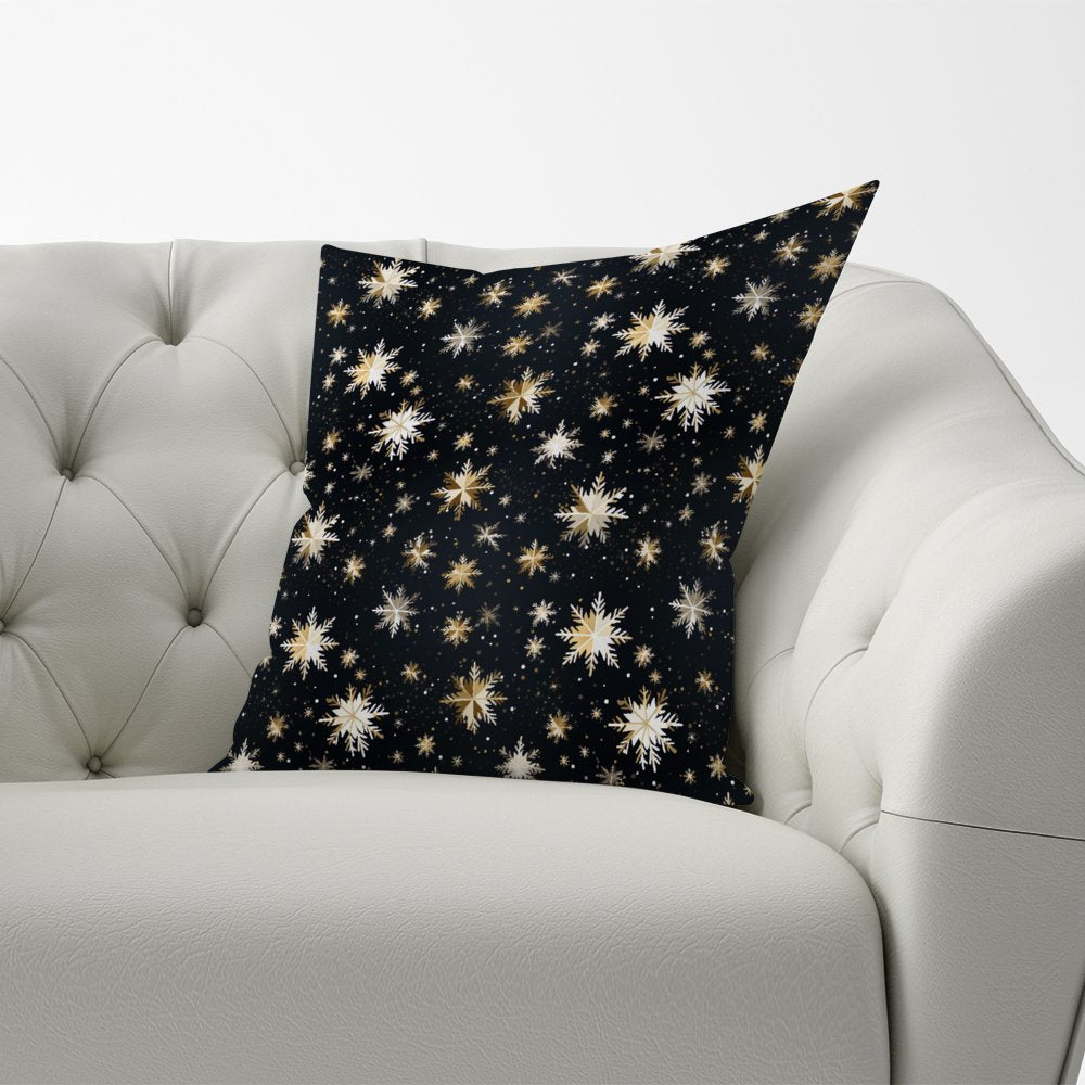 Silver Gold Snowflake Pattern Cushions