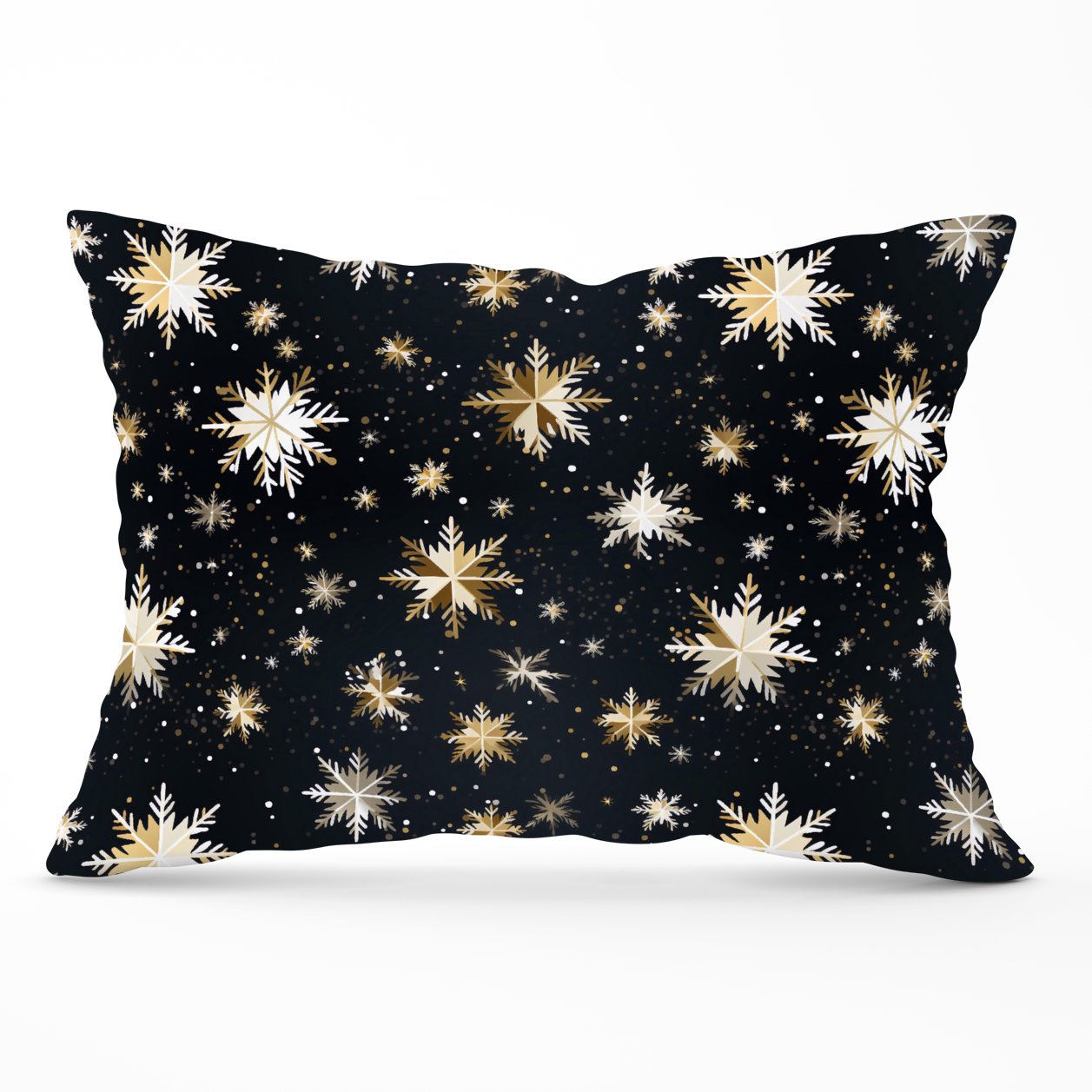 Silver Gold Snowflake Pattern Cushions