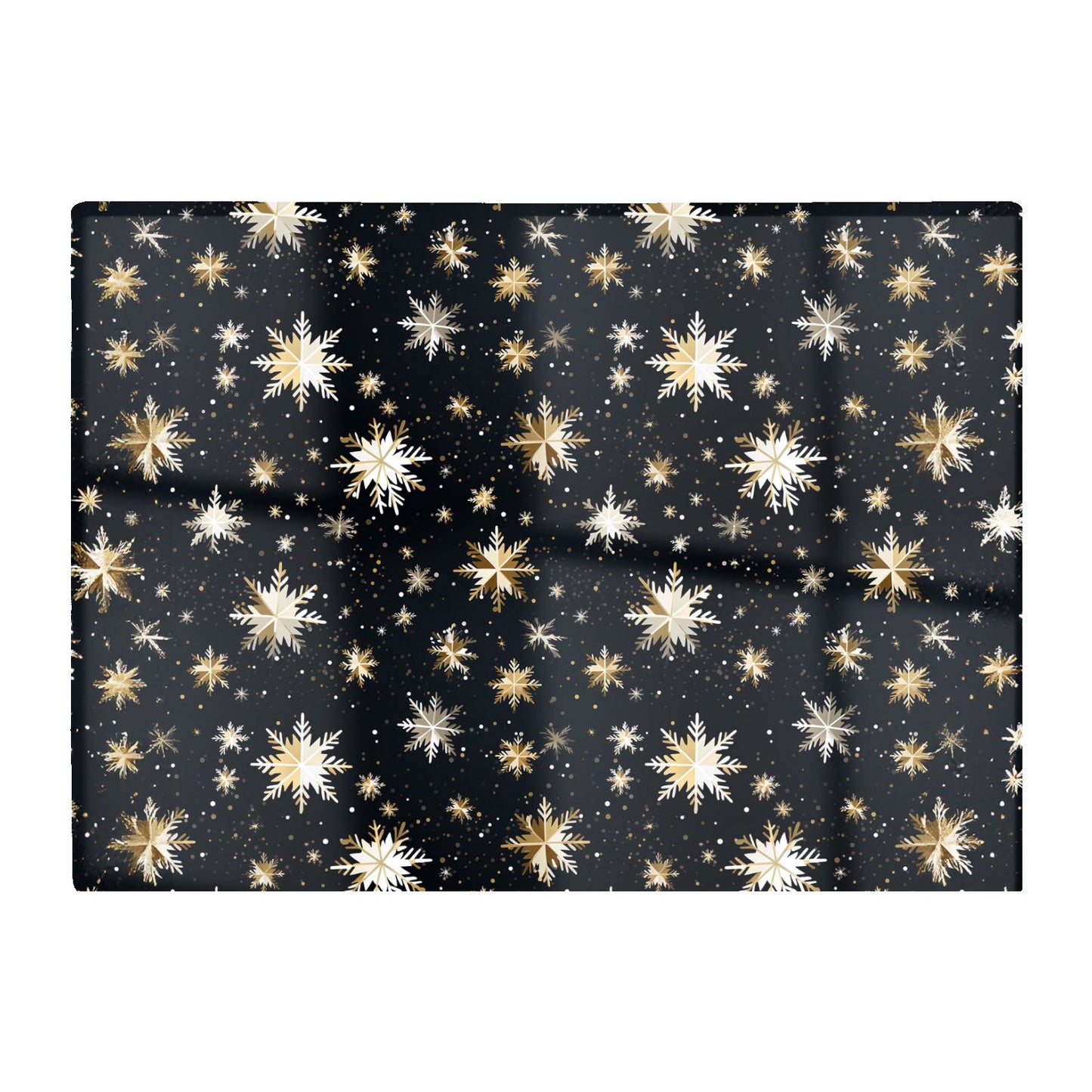 Silver Gold Snowflake Pattern Glass Chopping Board