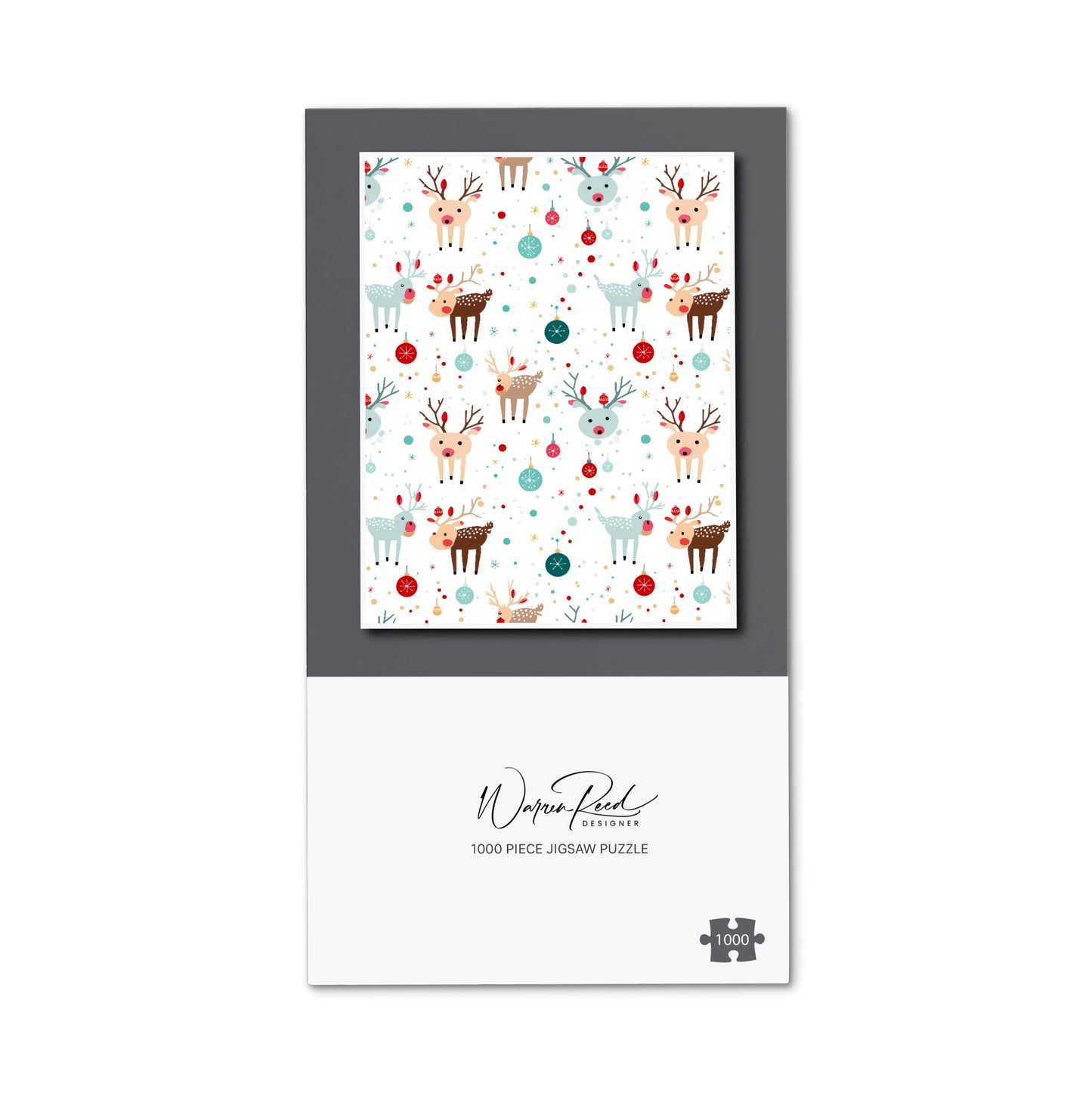Happy Reindeer With Christmas Lights Jigsaw Puzzle