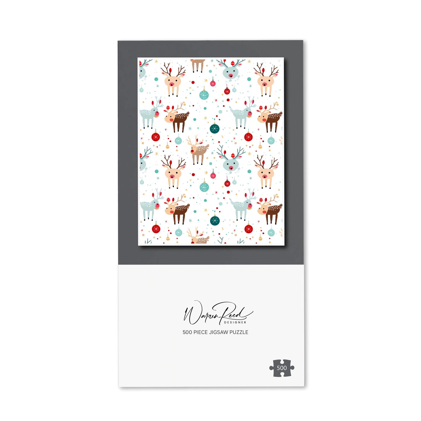 Happy Reindeer With Christmas Lights Jigsaw Puzzle