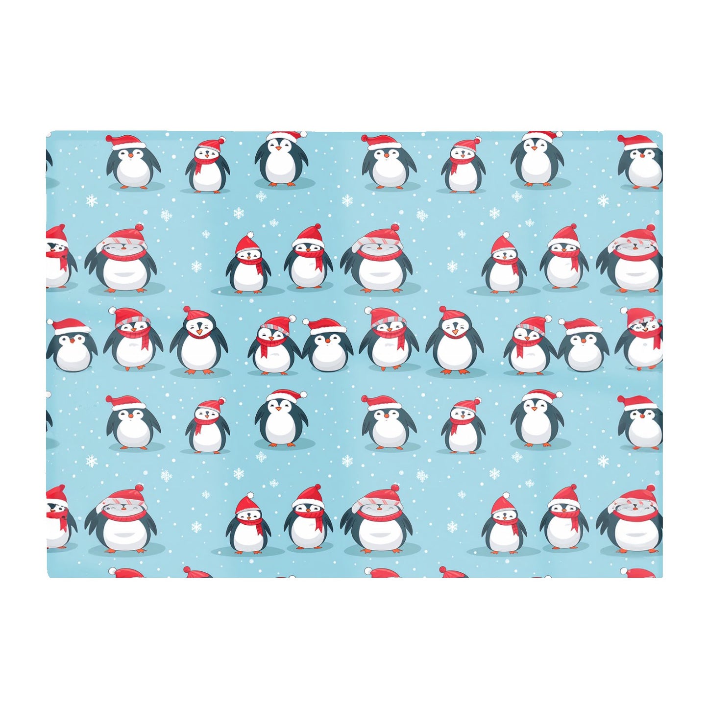 Adorable Santa Penguins Glass Chopping Board