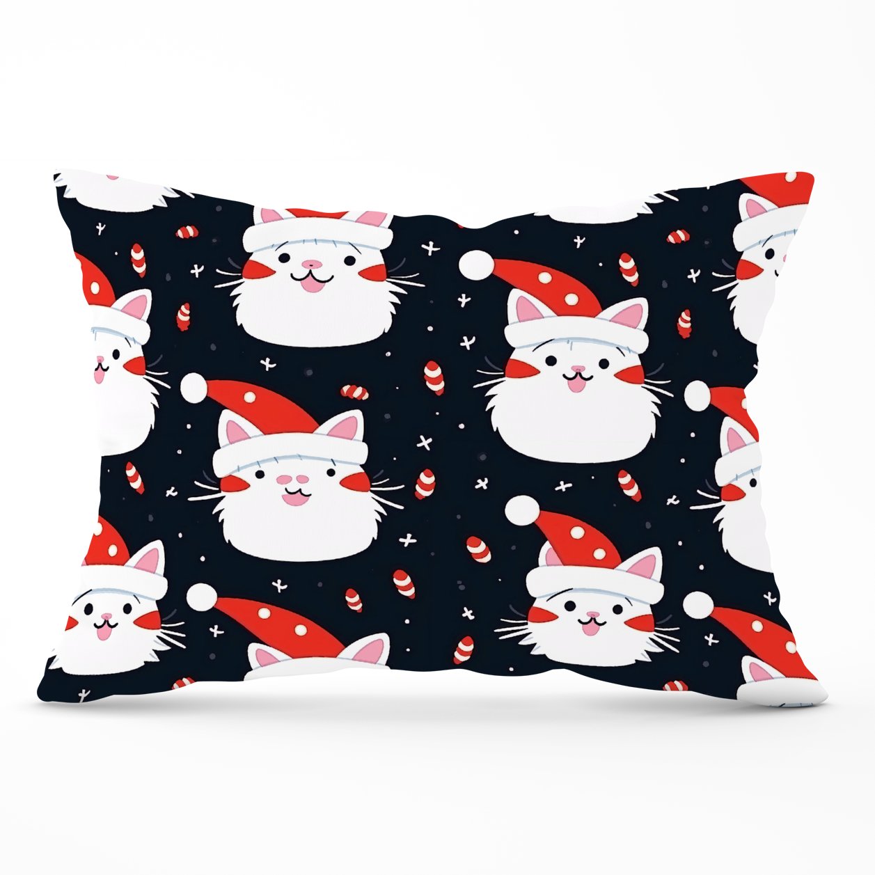 Cute Cats Wearing Santa Claus Hats Cushions