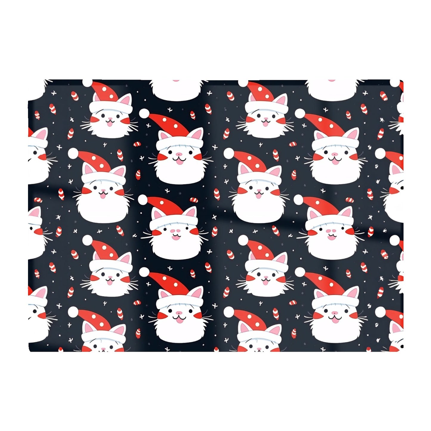 Cute Cats Wearing Santa Claus Hats Glass Chopping Board