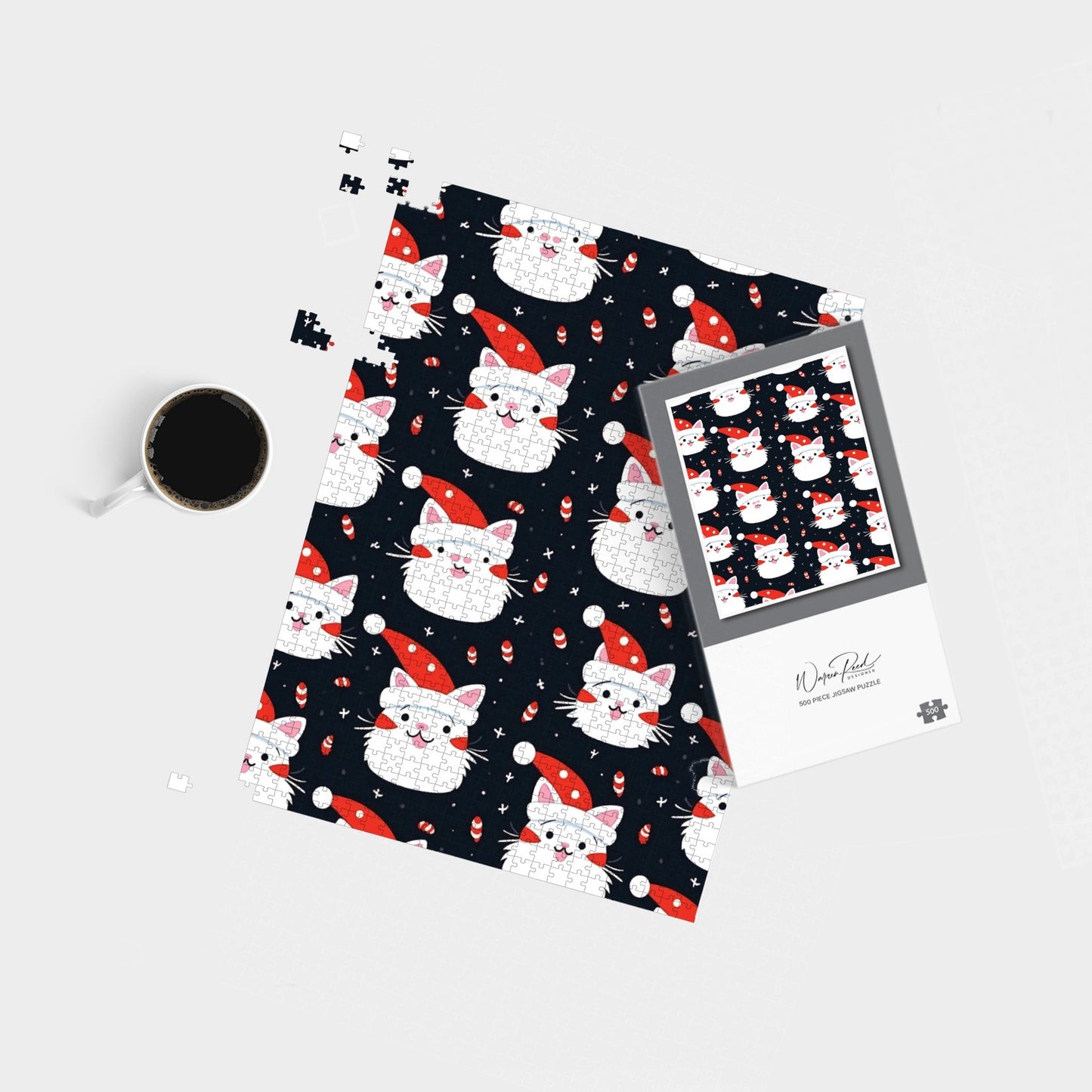 Cute Cats Wearing Santa Claus Hats Jigsaw Puzzle