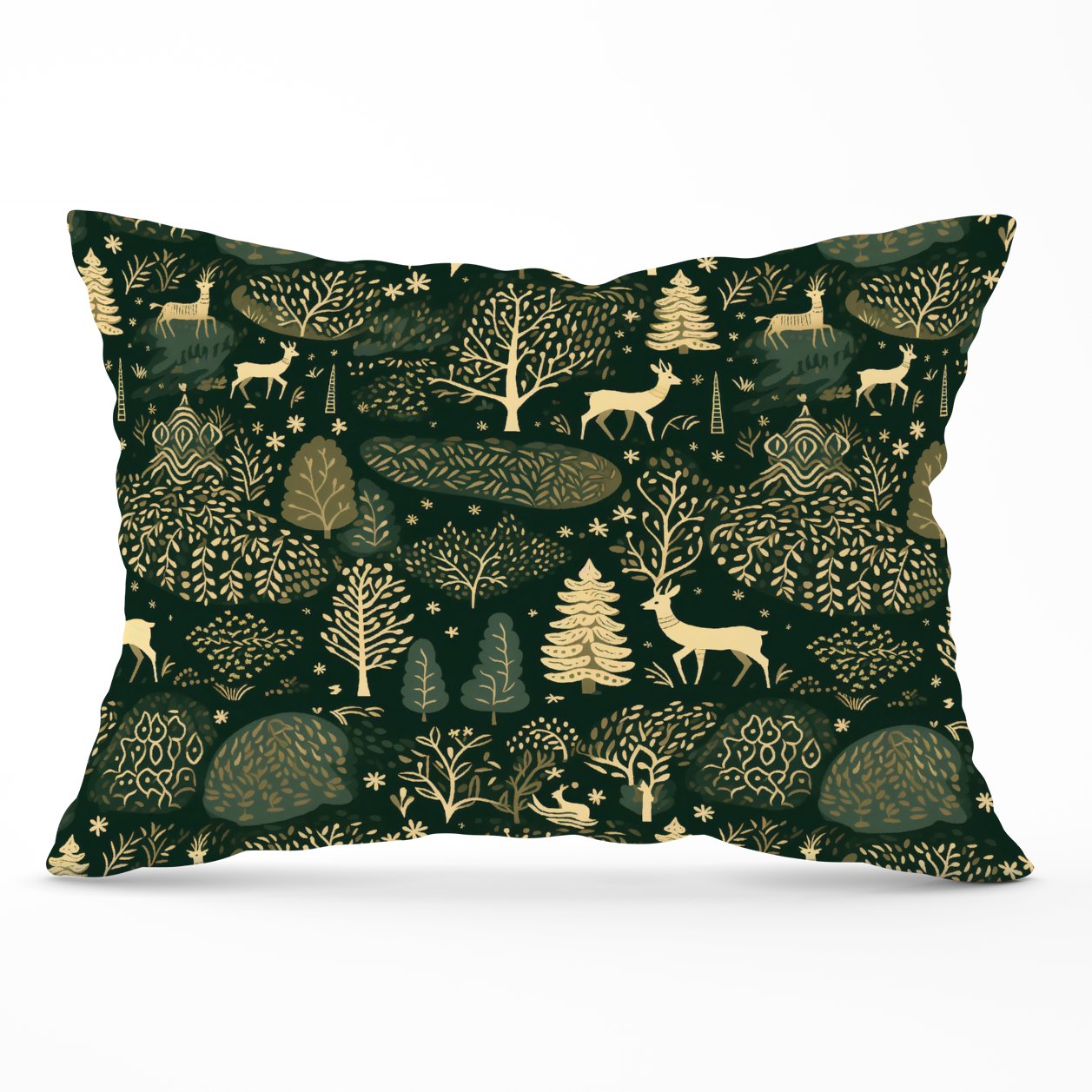 Green Christmas Woodlands Cushions