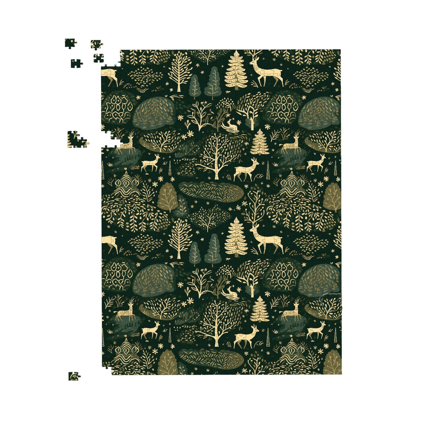 Green Christmas Woodlands Jigsaw Puzzle