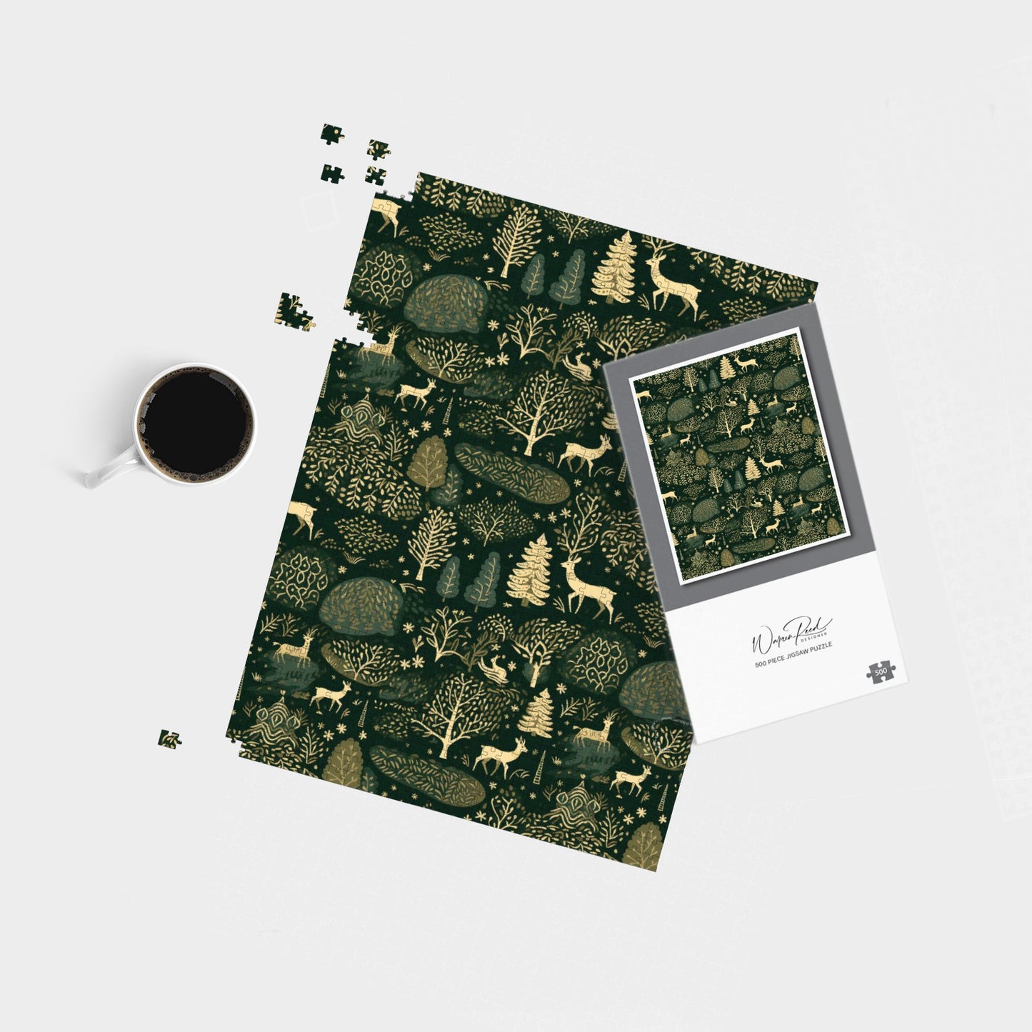 Green Christmas Woodlands Jigsaw Puzzle