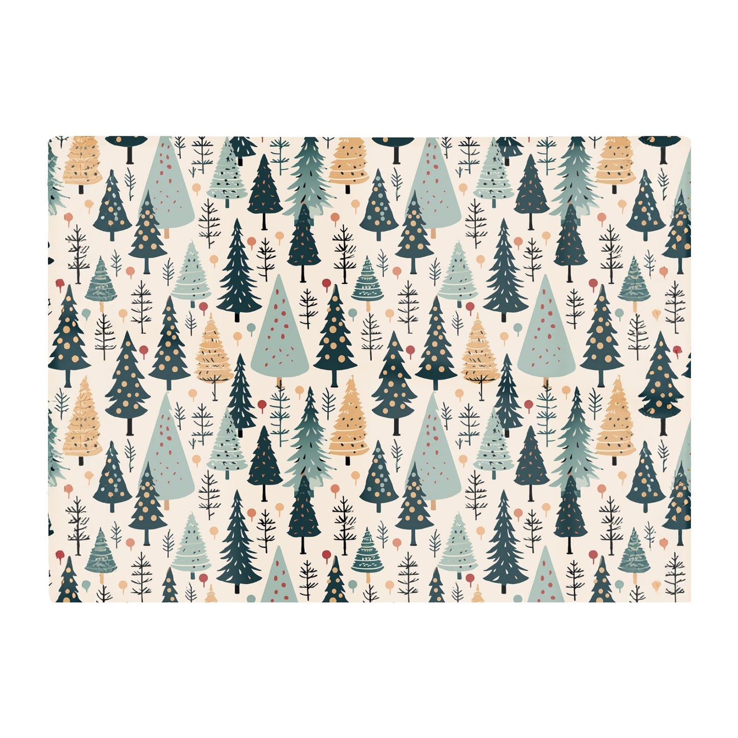 Boho Inspired Christmas Tree Pattern Glass Chopping Board