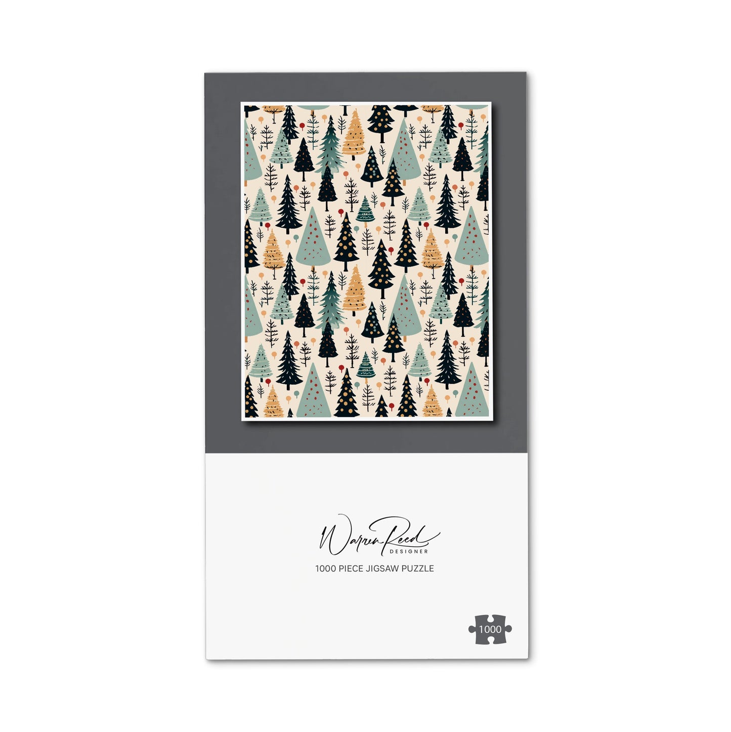 Boho Inspired Christmas Tree Pattern Jigsaw Puzzle