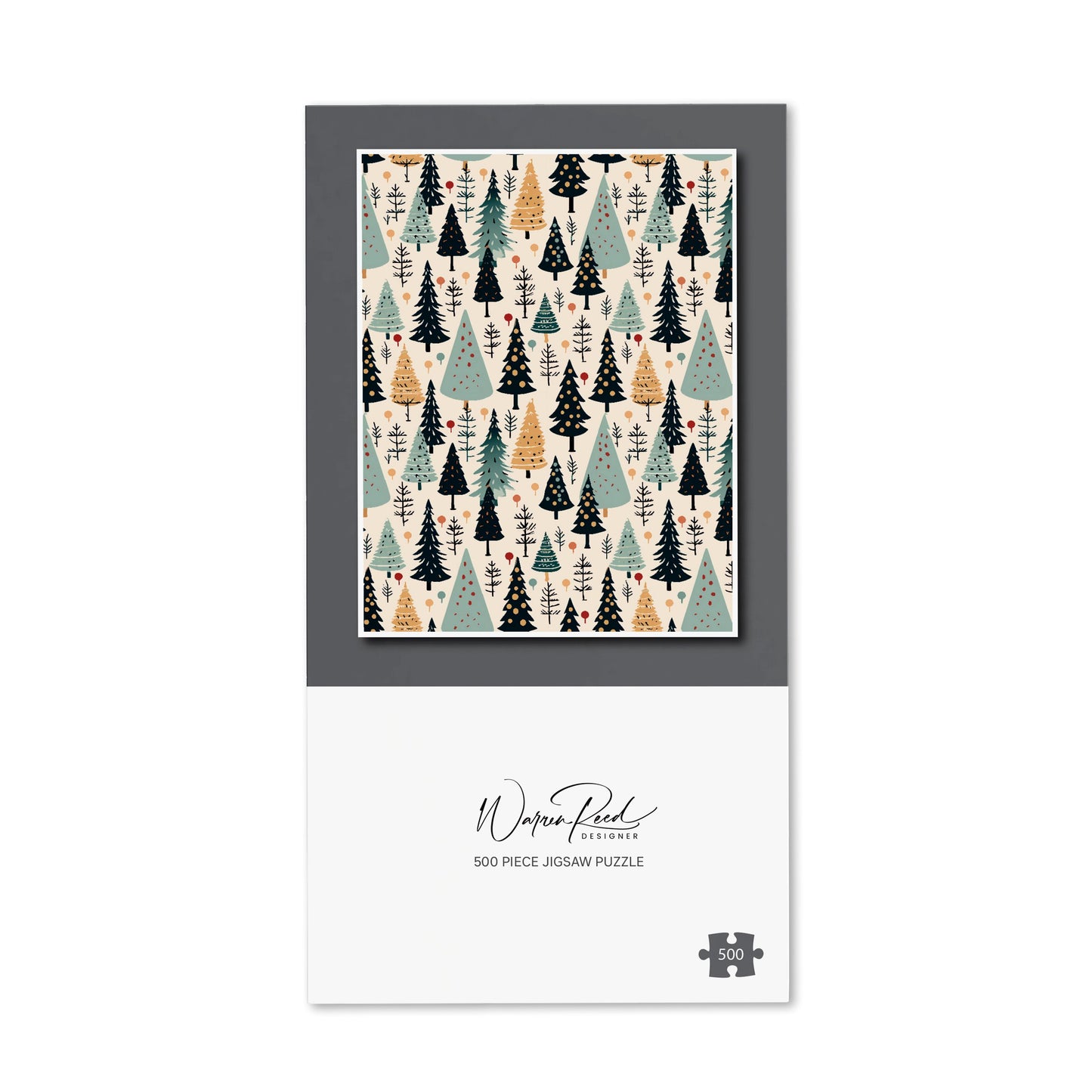 Boho Inspired Christmas Tree Pattern Jigsaw Puzzle