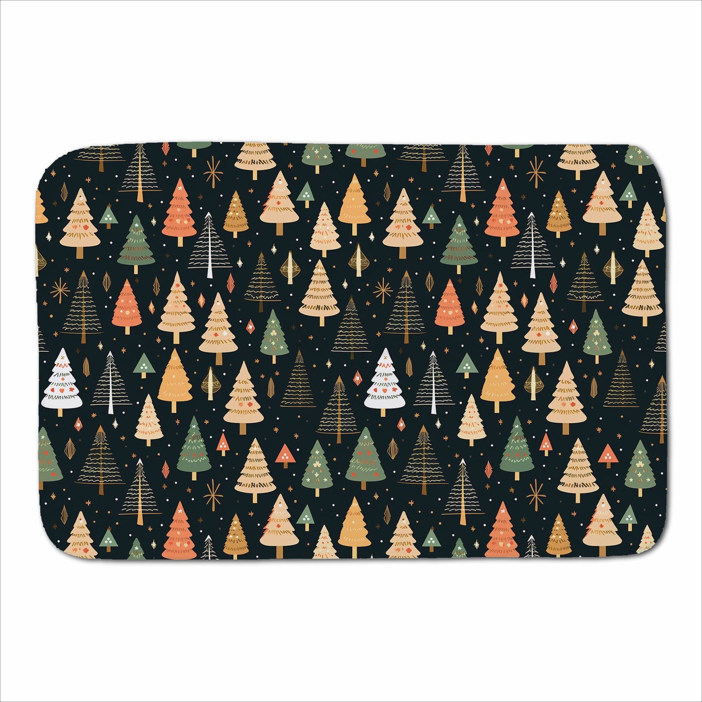 Boho Inspired Christmas Trees Sherpa Blanket