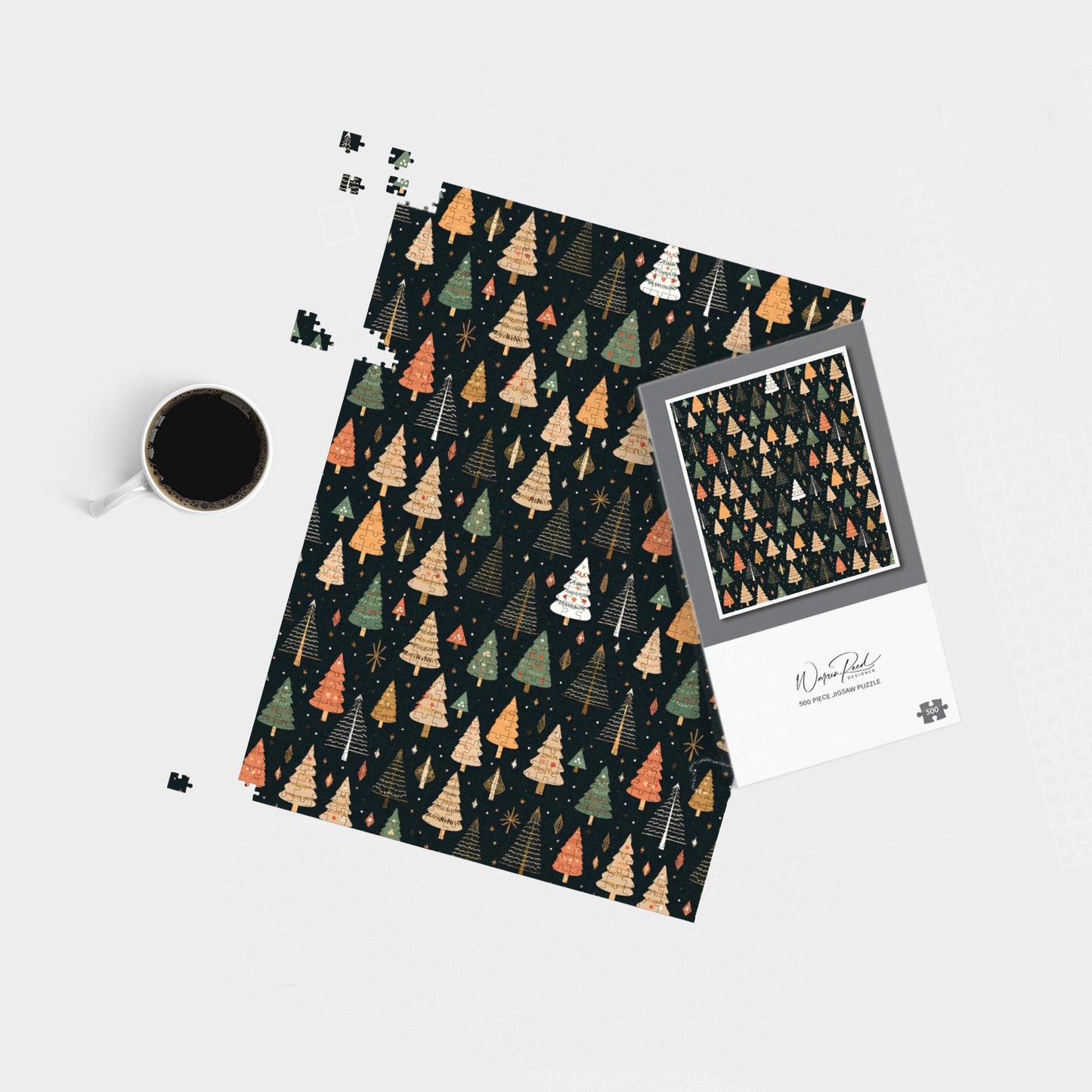 Boho Inspired Christmas Trees Jigsaw Puzzle