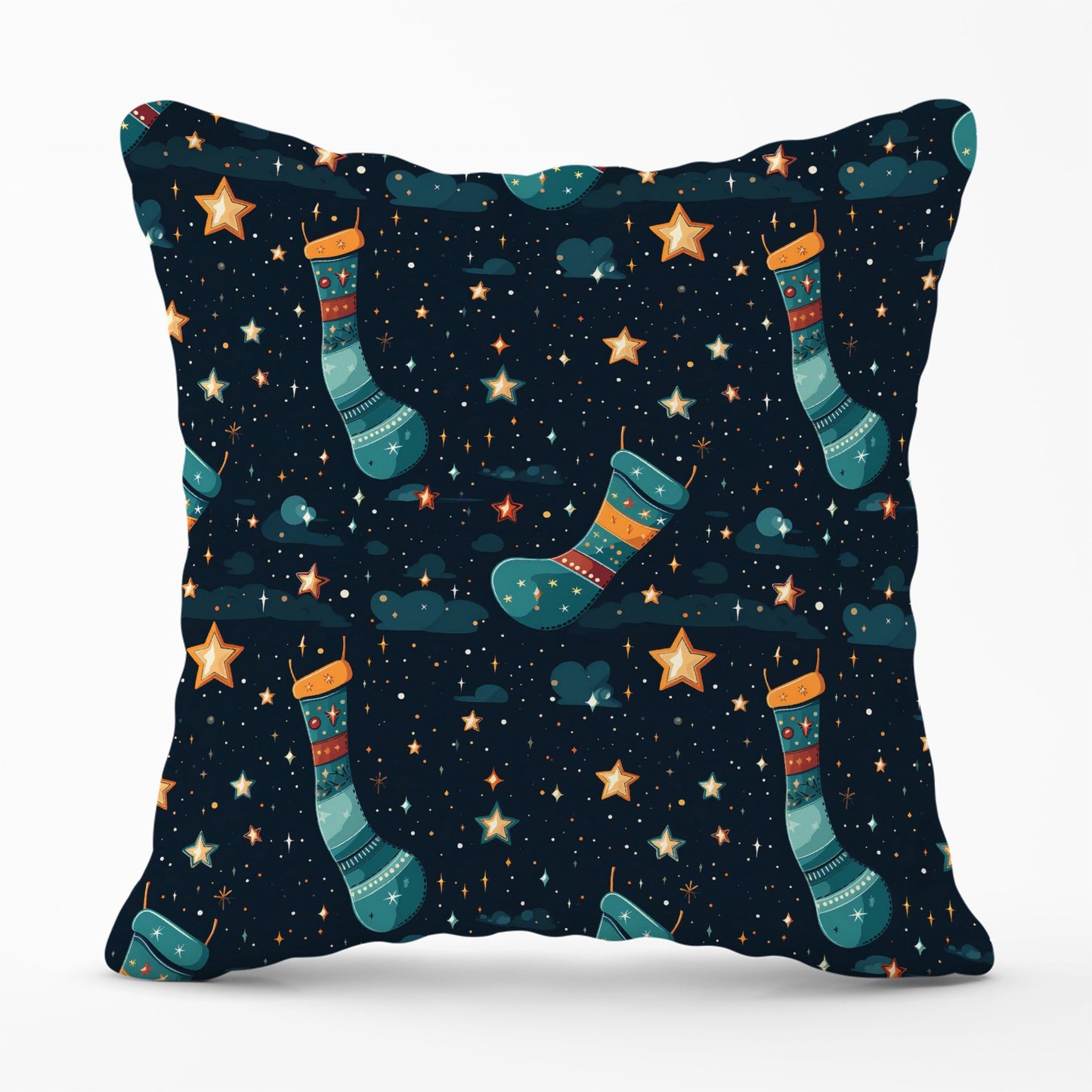 Christmas Stocking In A Starry Night Sky Cushions
