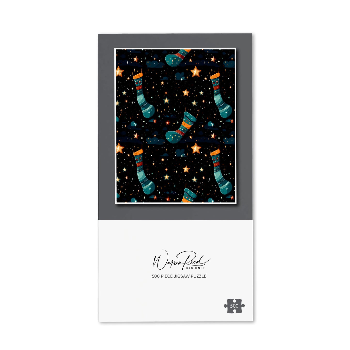 Christmas Stocking In A Starry Night Sky Jigsaw Puzzle
