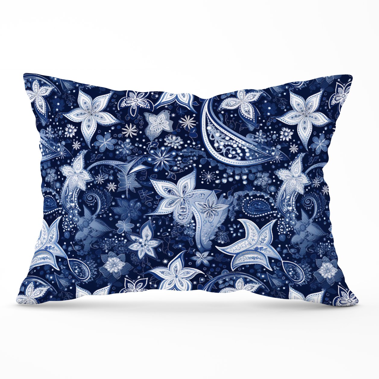 Paisley Christmas Stars Blue Cushions