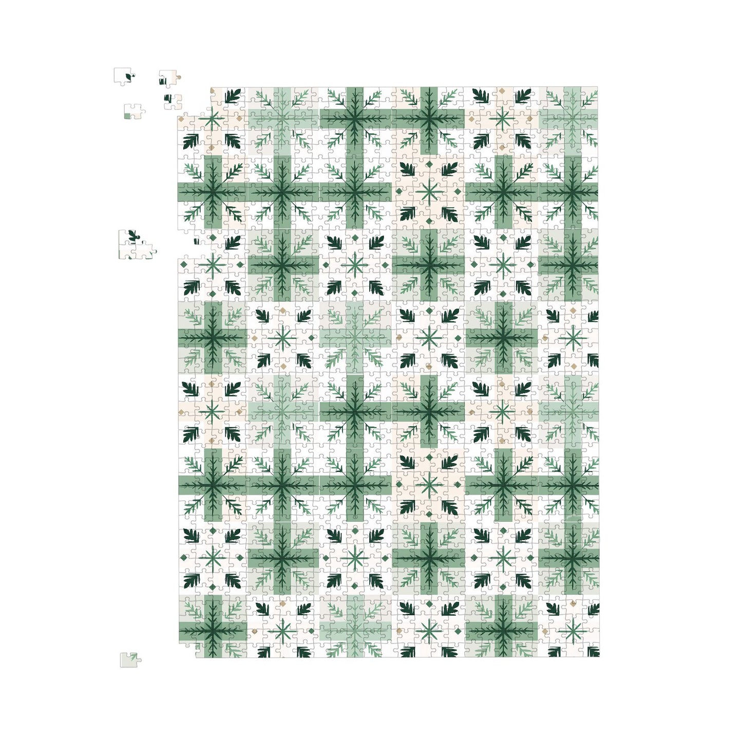 Christmas Quilting Squares, Geometric Jigsaw Puzzle