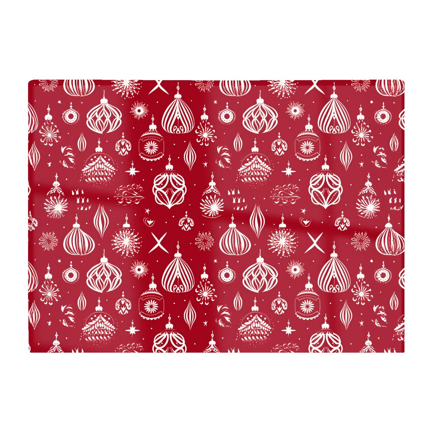 Red Christmas Decorations Pattern Glass Chopping Board