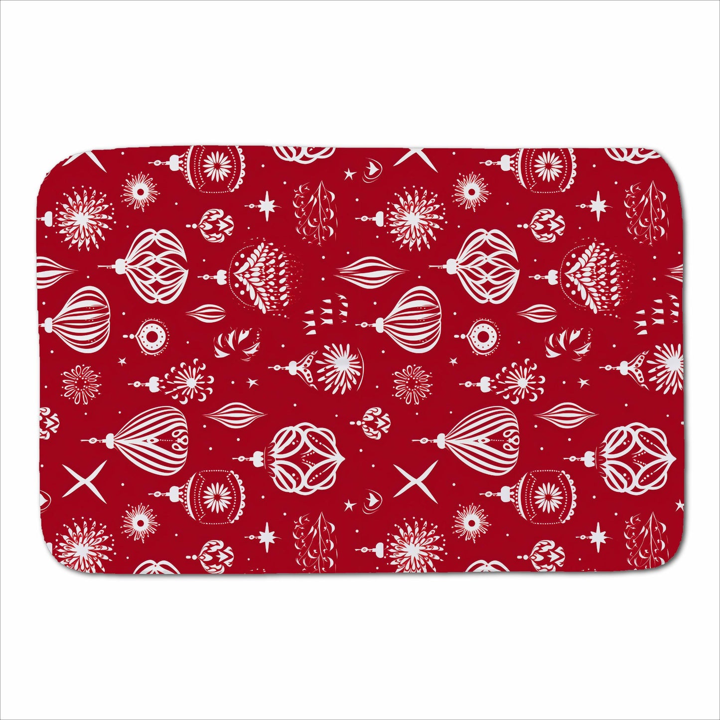 Red Christmas Decorations Pattern Sherpa Blanket