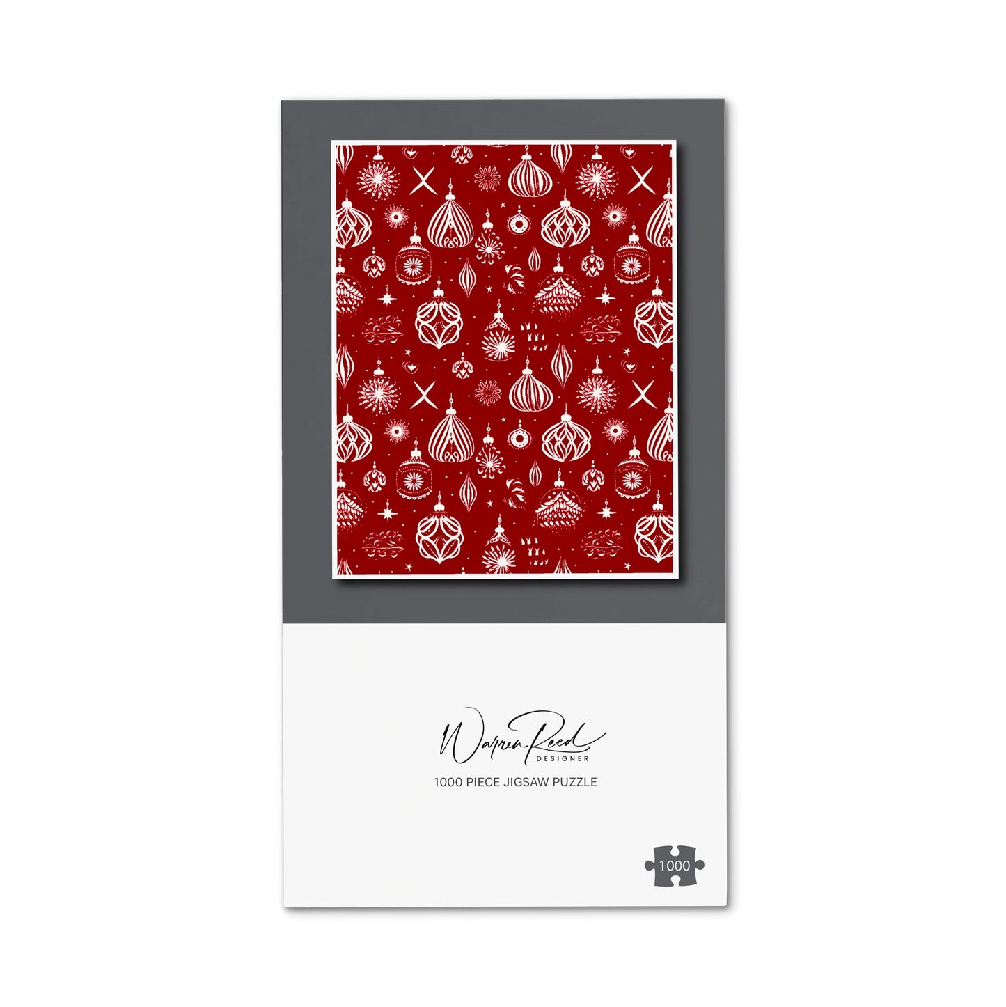 Red Christmas Decorations Pattern Jigsaw Puzzle