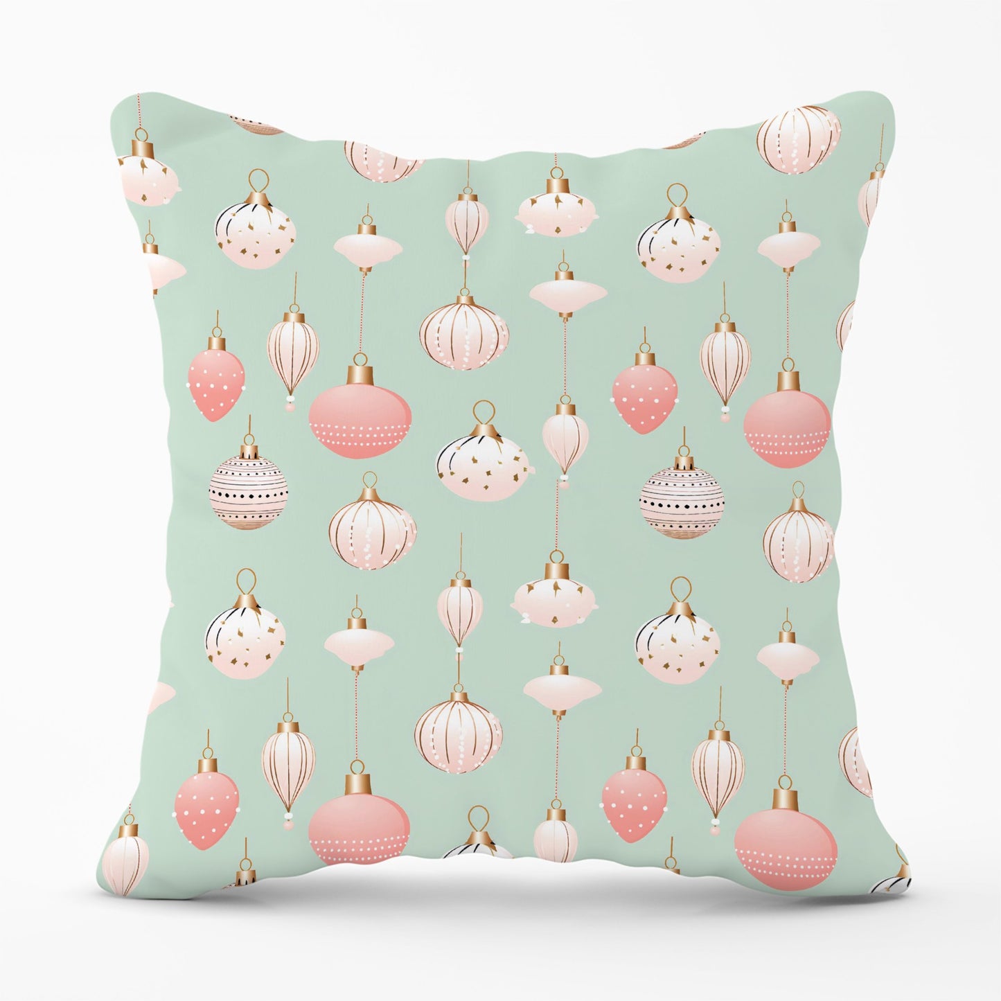 Christmas Decorations Pink And Green Cushions