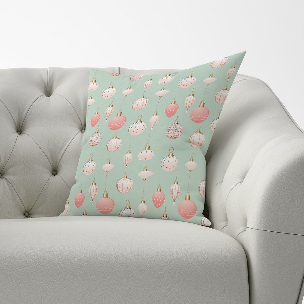 Christmas Decorations Pink And Green Cushions