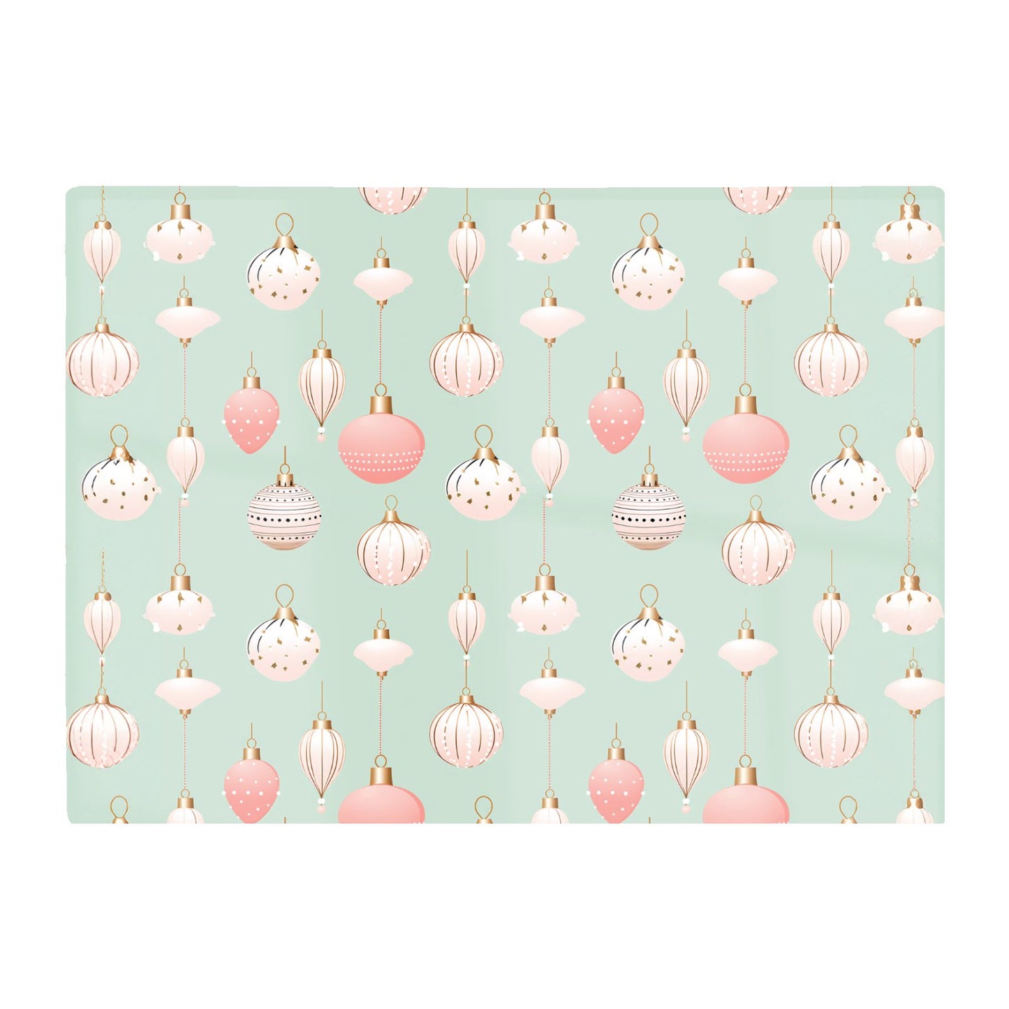 Christmas Decorations Pink And Green Glass Chopping Board