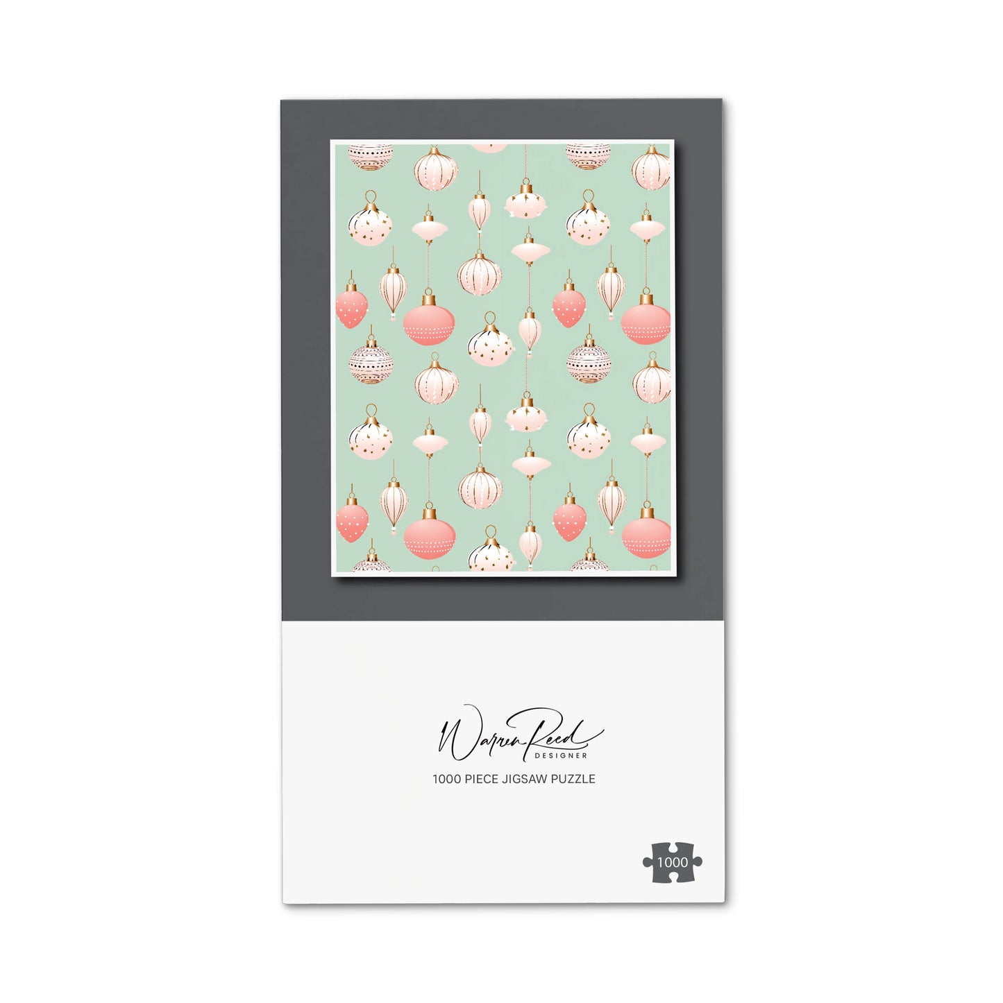 Christmas Decorations Pink And Green Jigsaw Puzzle