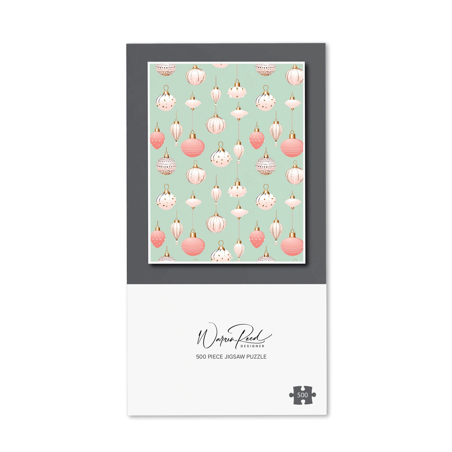Christmas Decorations Pink And Green Jigsaw Puzzle