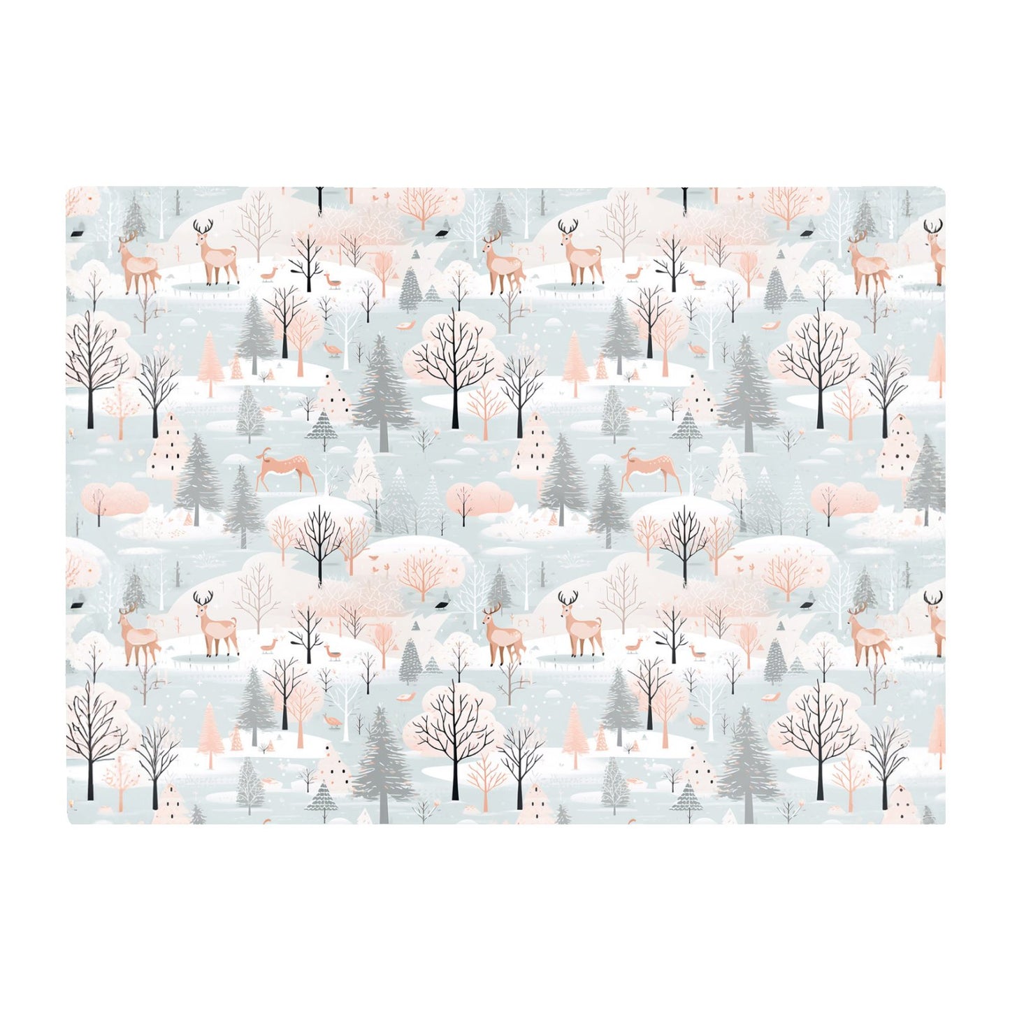 Whimsical Christmas Winter Wonderland Glass Chopping Board