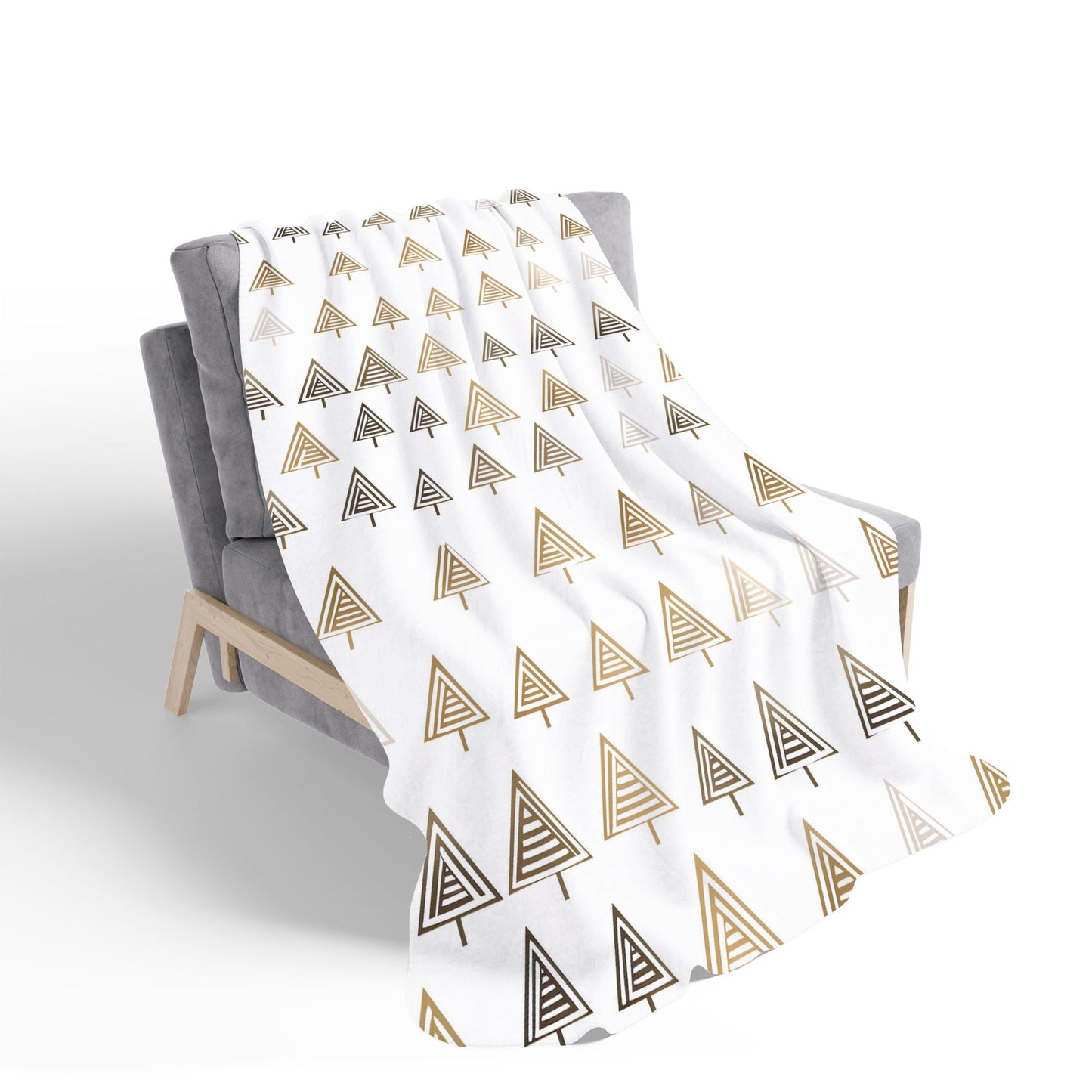 Geometric Christmas Tree Pattern Sherpa Blanket