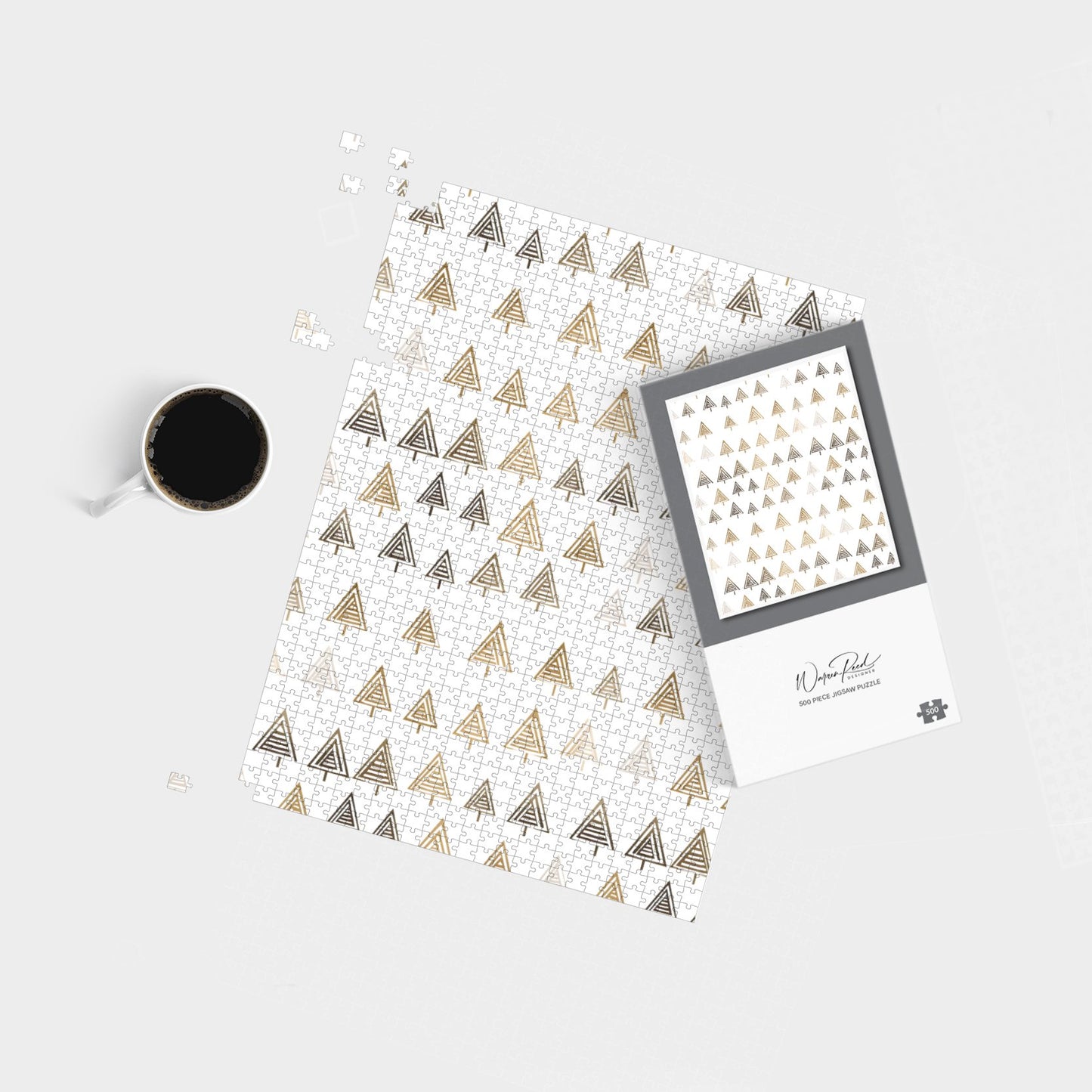 Geometric Christmas Tree Pattern Jigsaw Puzzle