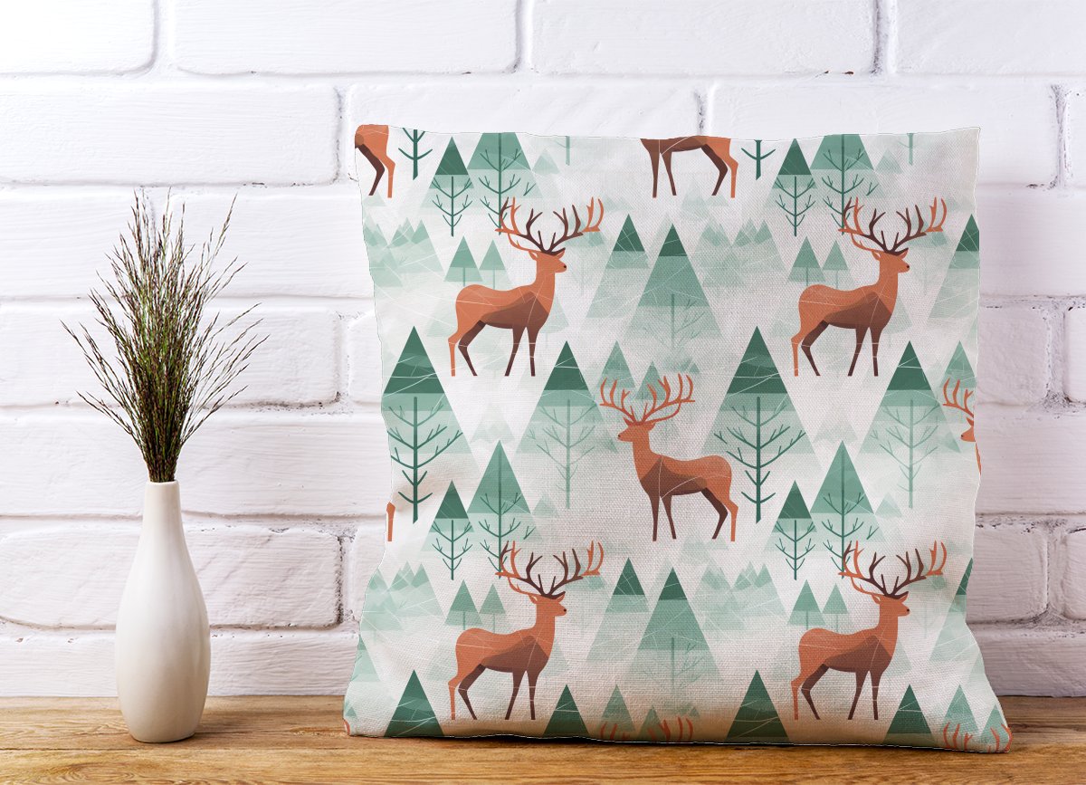 Reindeer On A Snowy Landscape Cushions
