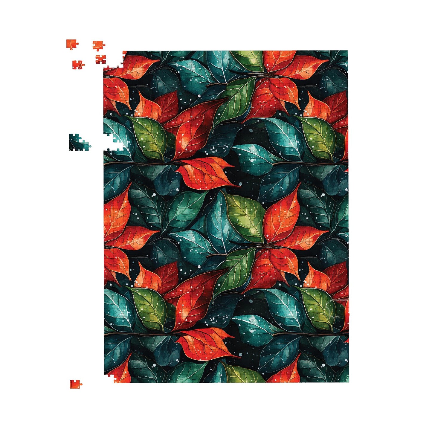 Christmas Watercolour Holly Leaf Jigsaw Puzzle