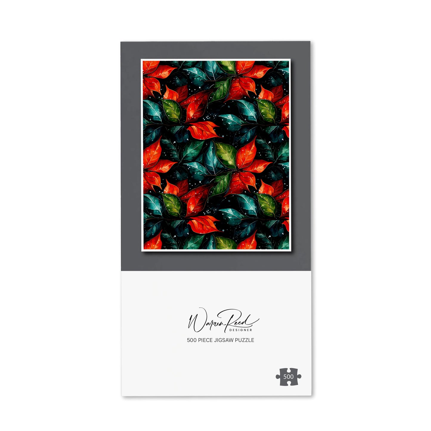 Christmas Watercolour Holly Leaf Jigsaw Puzzle
