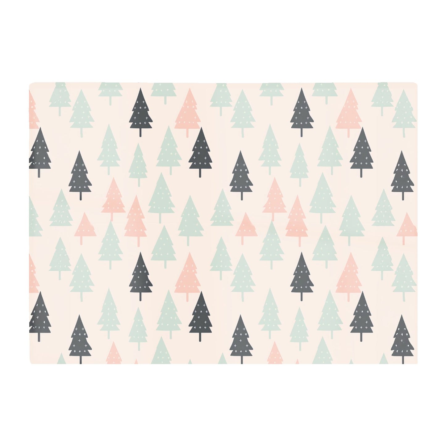 Christmas Tree Silhouette Pattern Glass Chopping Board