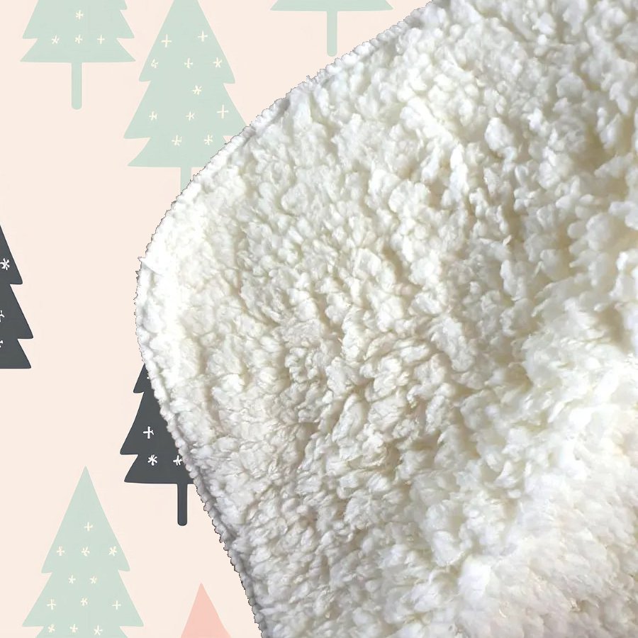 Christmas Tree Silhouette Pattern Sherpa Blanket