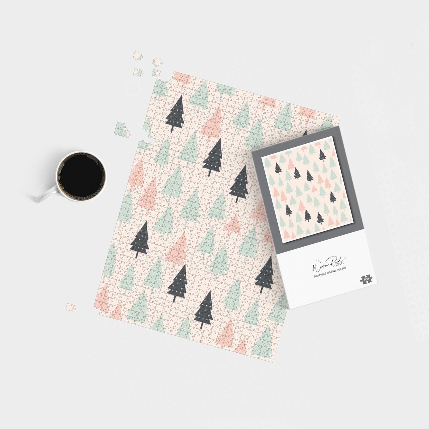 Christmas Tree Silhouette Pattern Jigsaw Puzzle