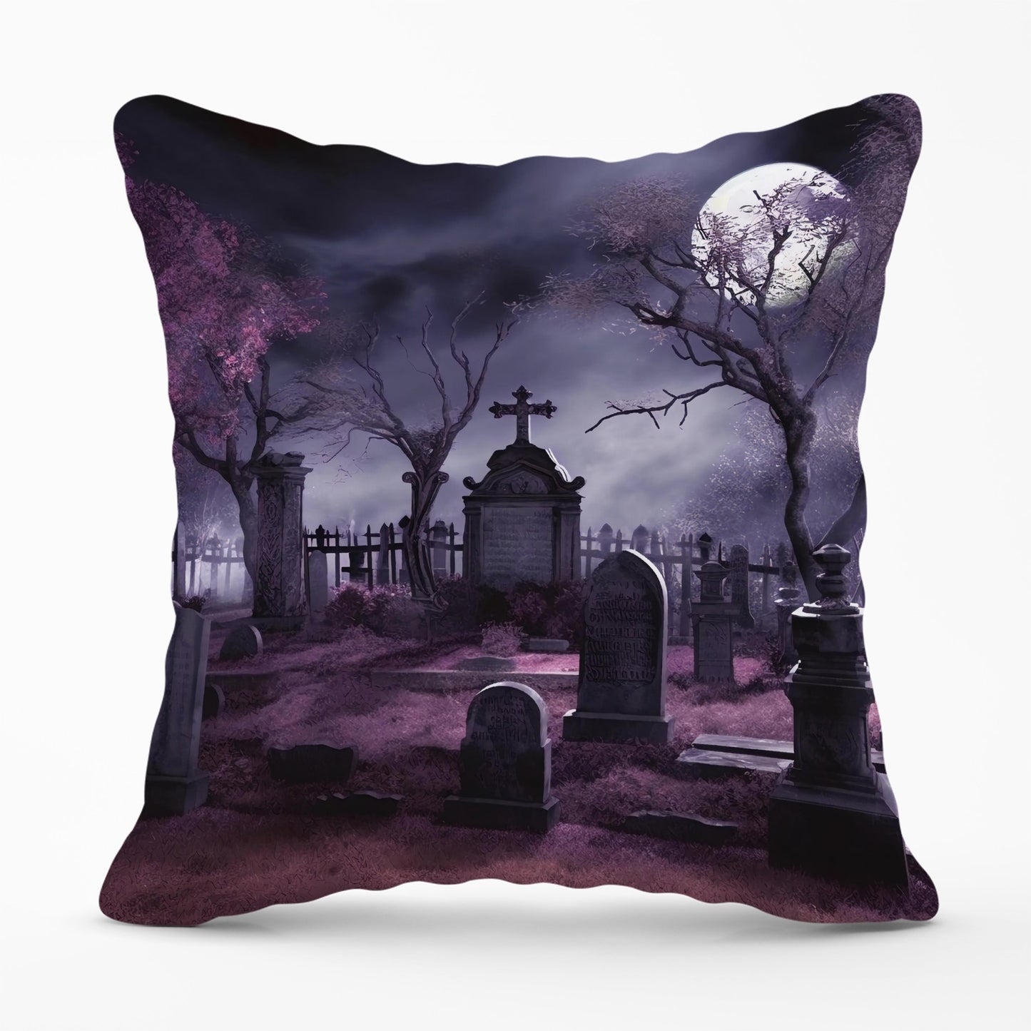 Witchs Moonlit Cemetery Design Cushions