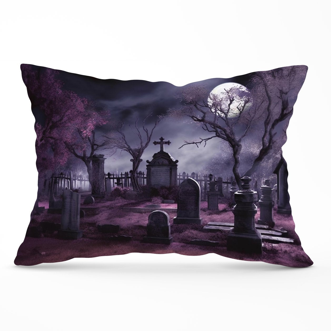 Witchs Moonlit Cemetery Design Cushions