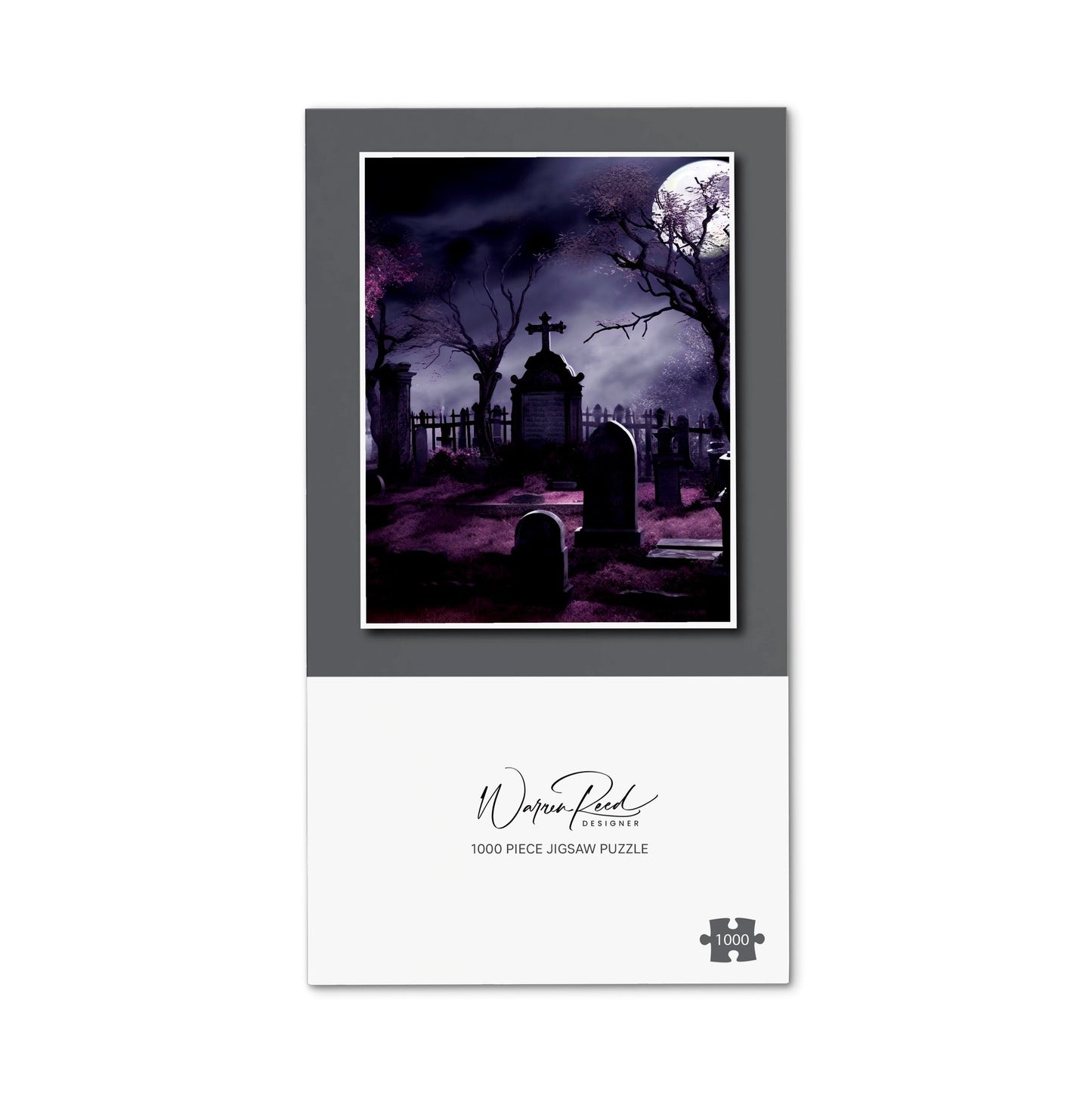 Witchs Moonlit Cemetery Design Jigsaw Puzzle