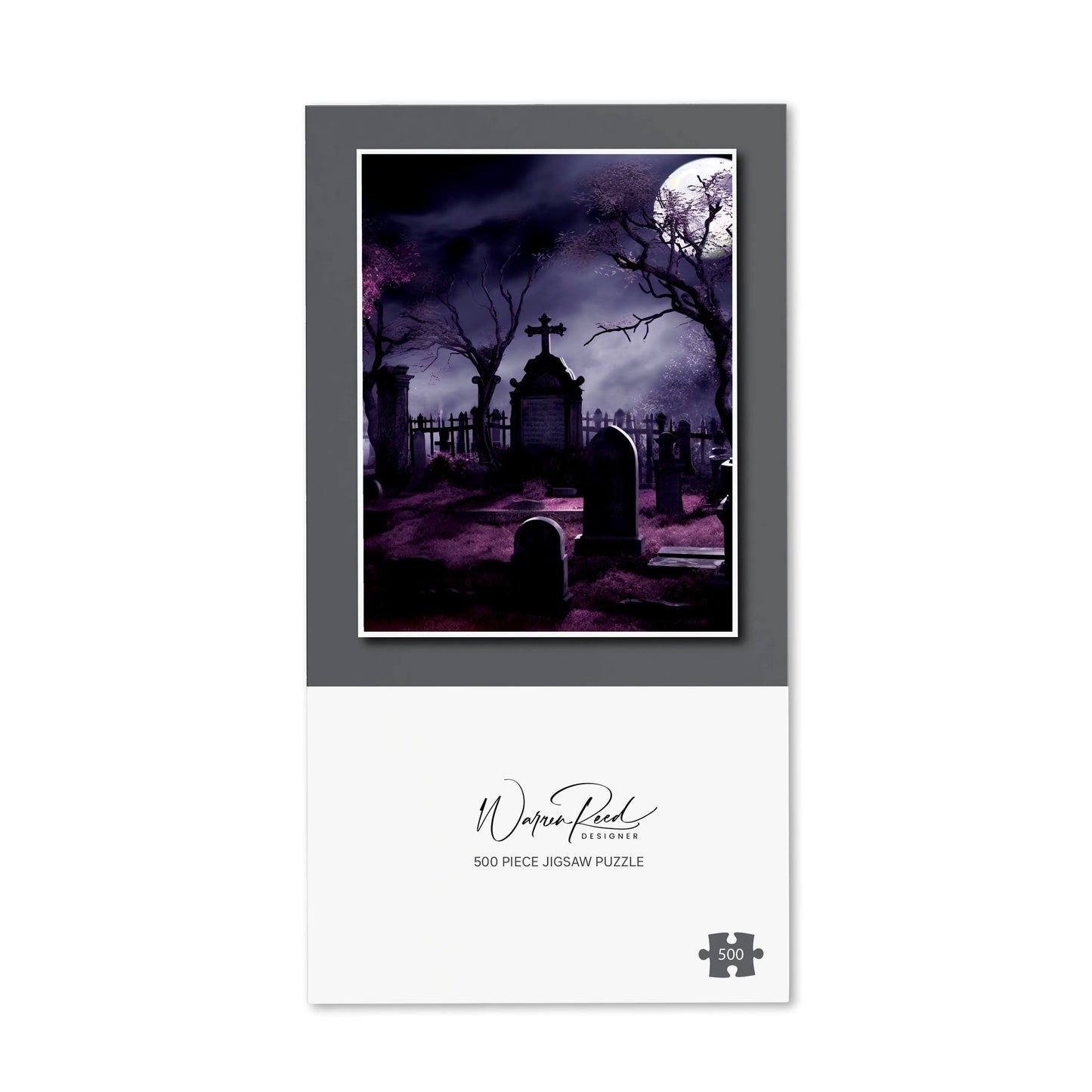 Witchs Moonlit Cemetery Design Jigsaw Puzzle
